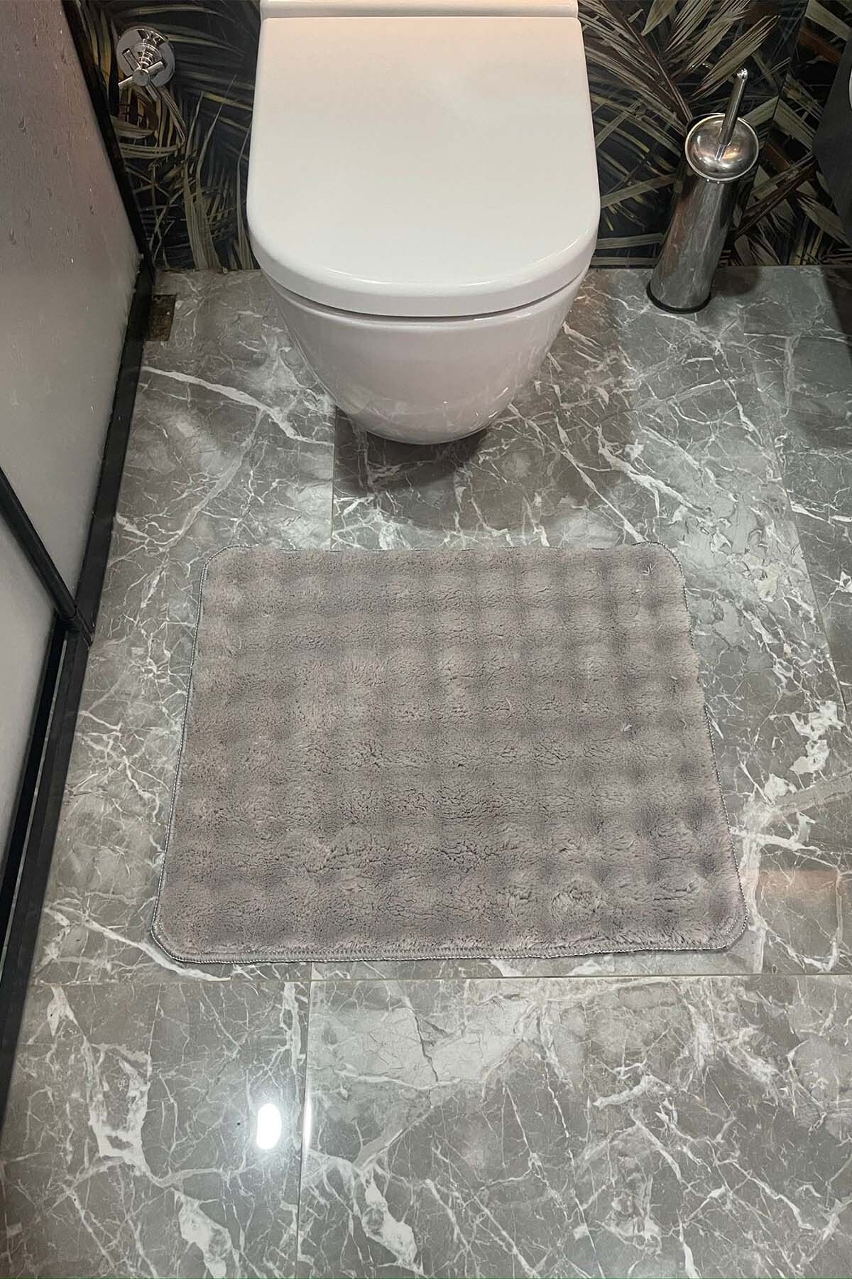 tropikal home-Μοντέρνο Bubble Washable Αντιολισθητικό Μοκέτα Μπάνιου Σετ Τουαλέτας 2 τεμαχίων 60x100 και 50x60 4