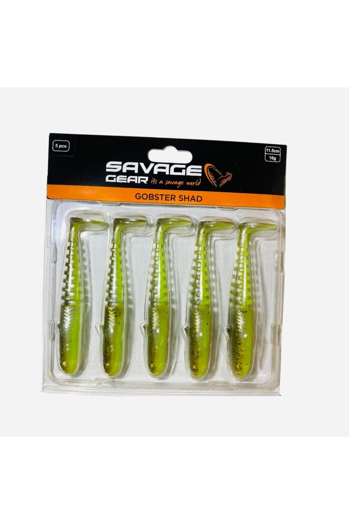 Savage Gear Gobster Shad 11.5cm 16gr Silikon Yapay Yem Green Pearl Yellow