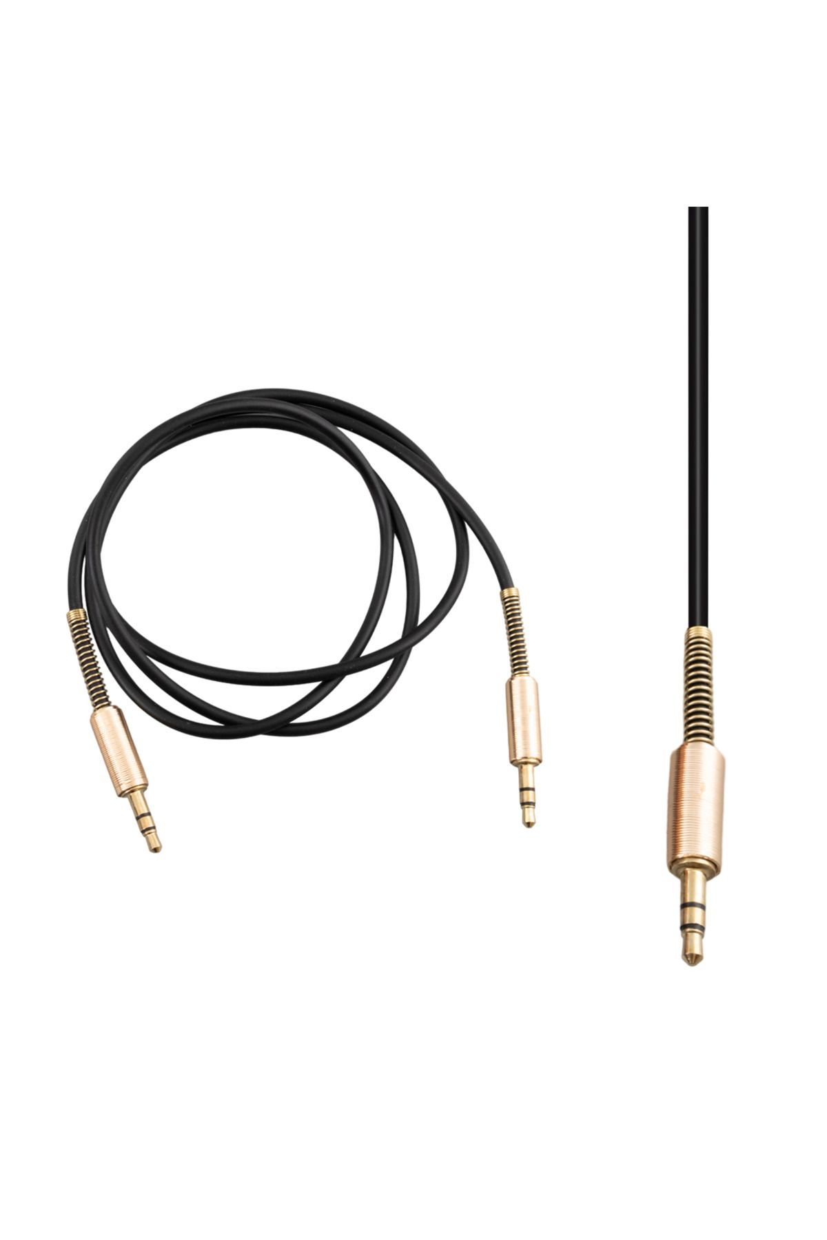 nelerbulurum YÜKSEK KALİTELİ UÇ KISMI YAYLI 3.5 MM ERKEK/ERKEK 1 METRE STEREO AUX KABLO