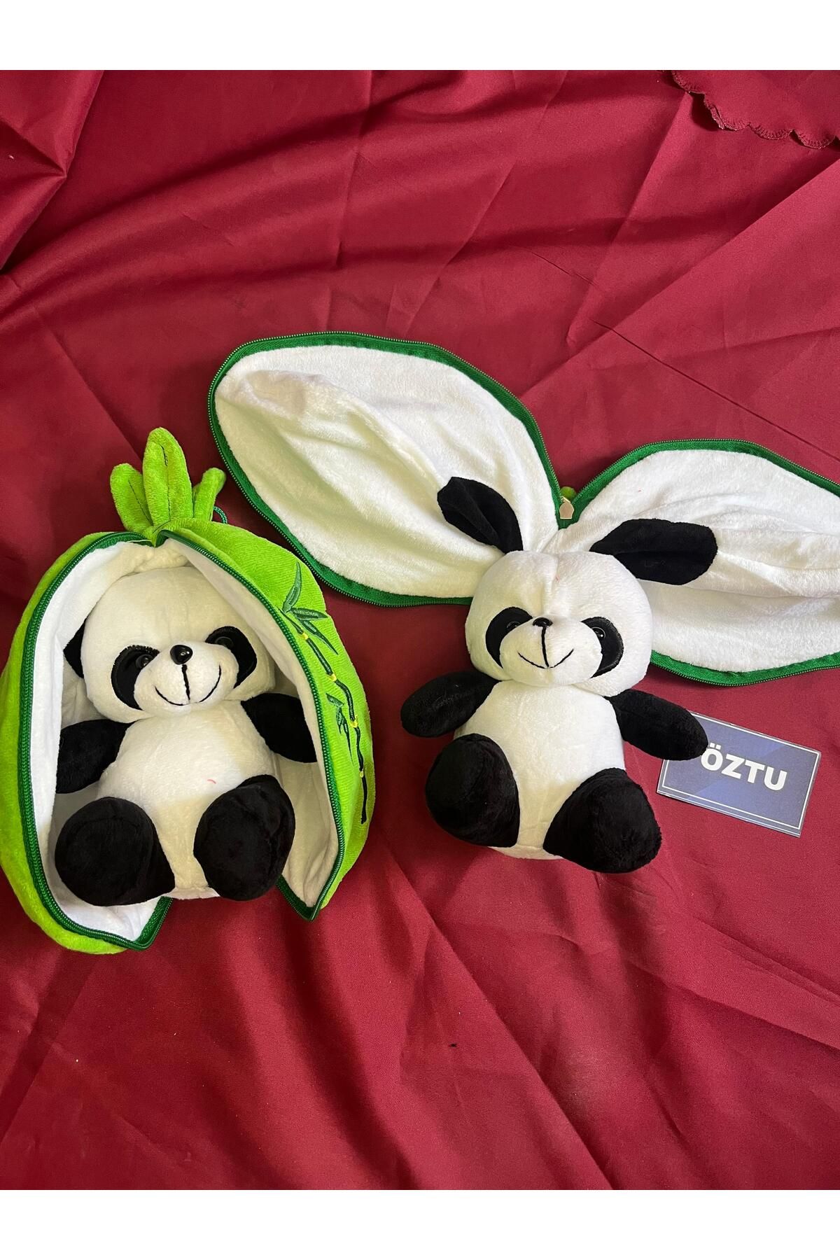 MUTLULUK BAMBU İÇİNDE PANDA PELUŞ 28 CM YEŞİL