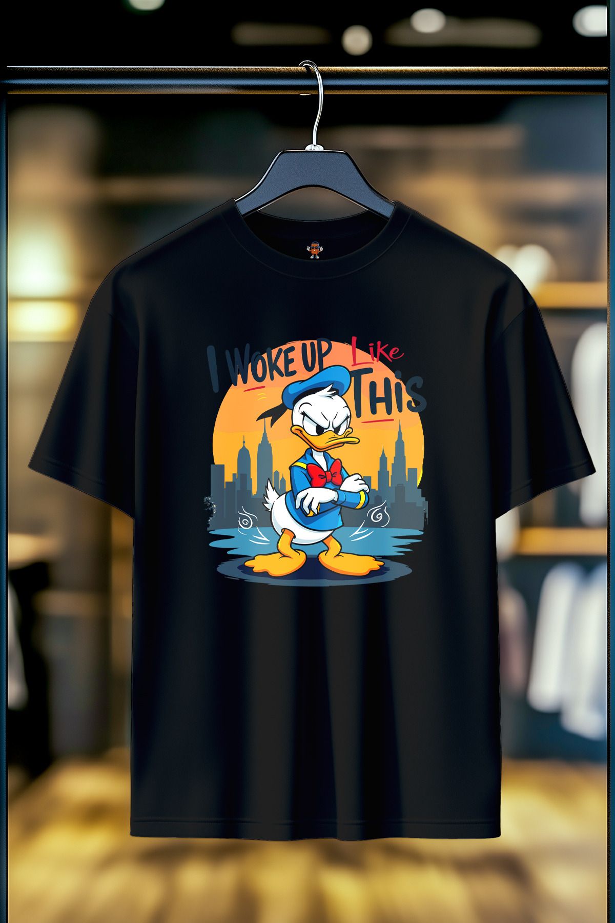 BookOrBook Sleepy Duck %100 Pamuk Premium Kalite Unisex T-Shirt