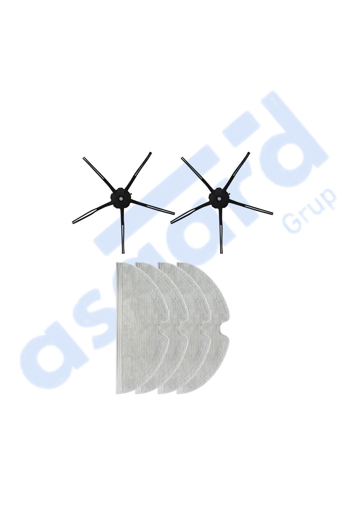 Asgard Grup ROBOROCK Q7 , Q7+ , Q7 MAX , Q7 MAX+ Uyumlu 2 Yan Fırça 4 Mop