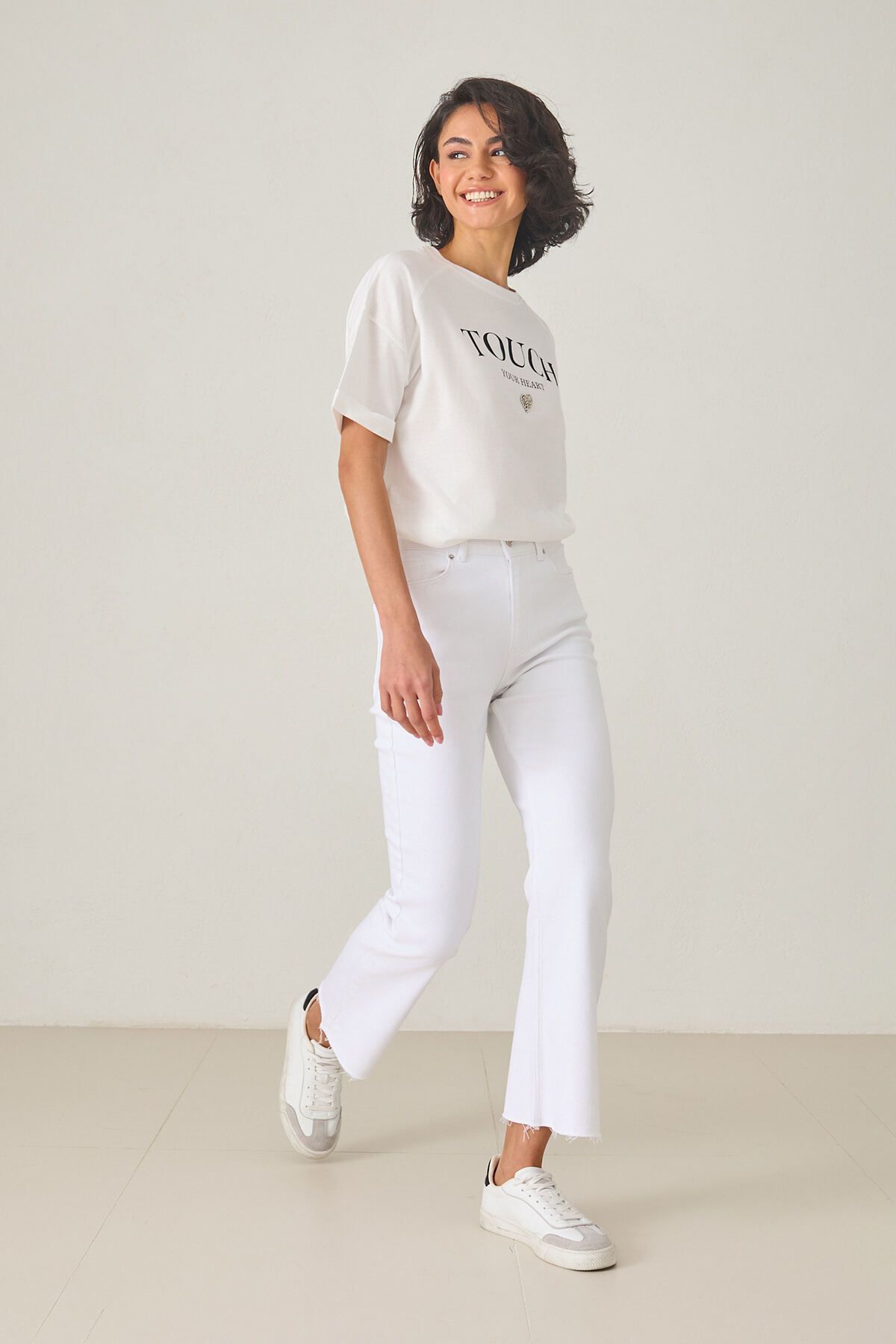 Amia&Co. Bej Normal Bel Slim Casual Jean