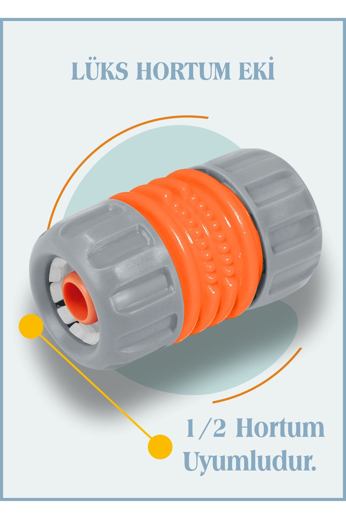 Sayım Dayanıklı Bahçe Hortum Birleştirici – 1/2” Hortum Uyumlu Plastik Ek Parça