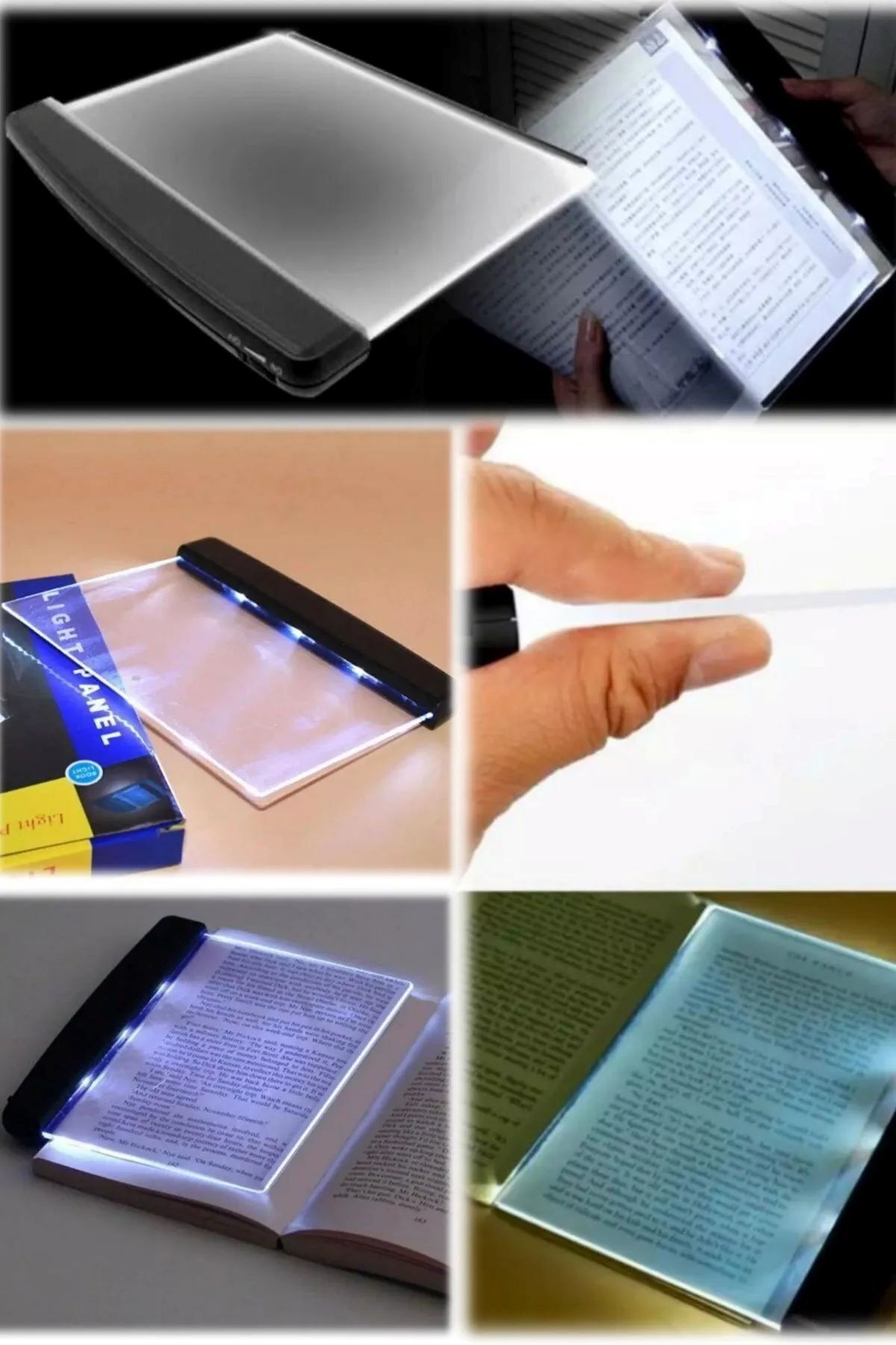 Hibana Şeffaf Camlı Kitap Okuma Lambası Aydınlatma Gece Kitap Görme Ledi Çok Fonksiyonlu Göz Korumalı Ekran