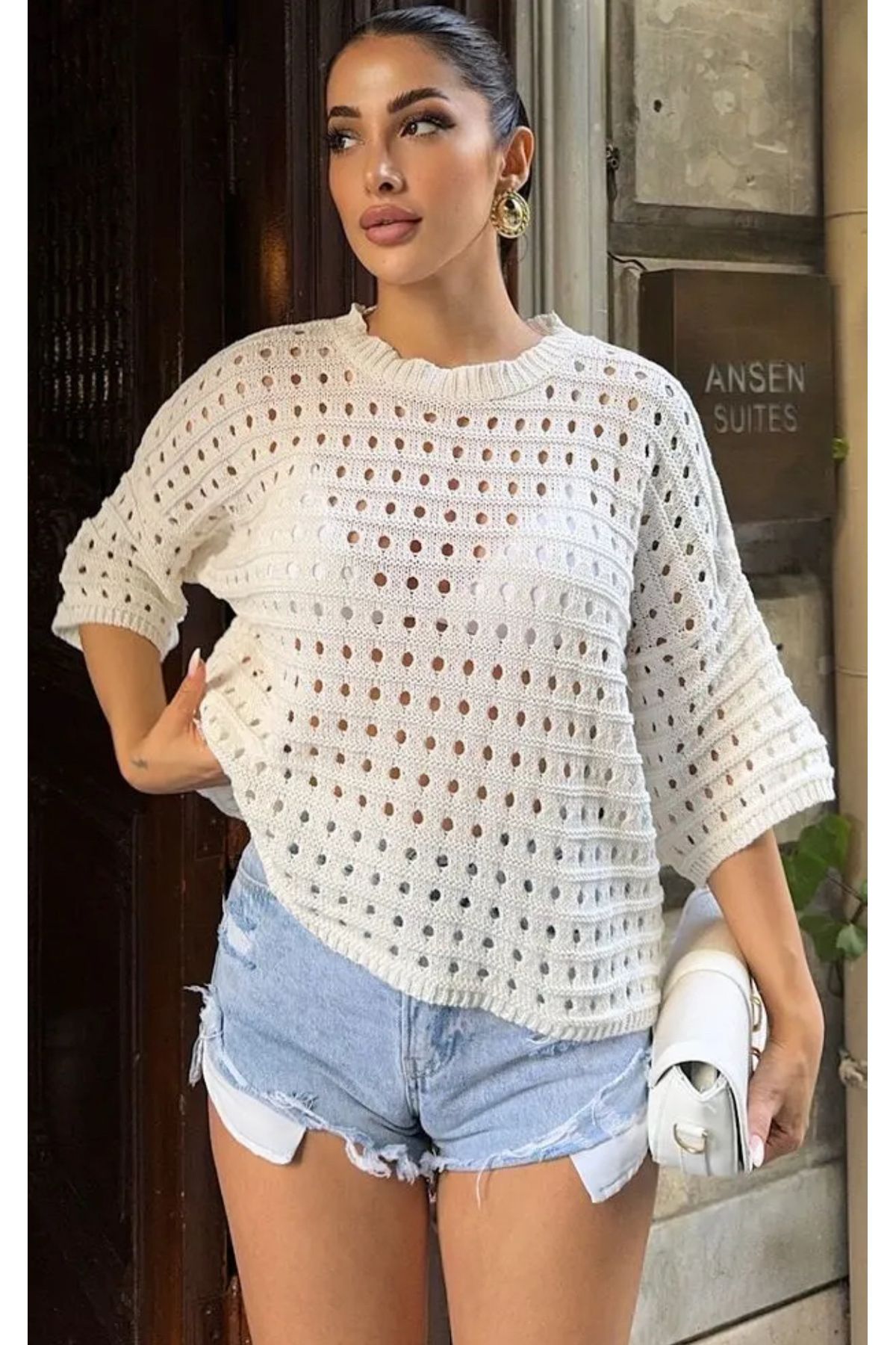 Noi Belis Geniş Kalıp/Oversize Kısa Kol Yazlık Bluz SS25BZ0023