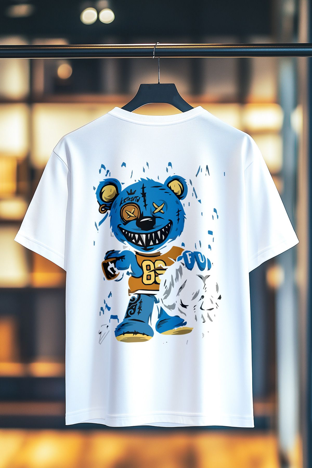 BookOrBook Cheerful Clown %100 Pamuk Premium Kalite Sırt Baskılı T-Shirt