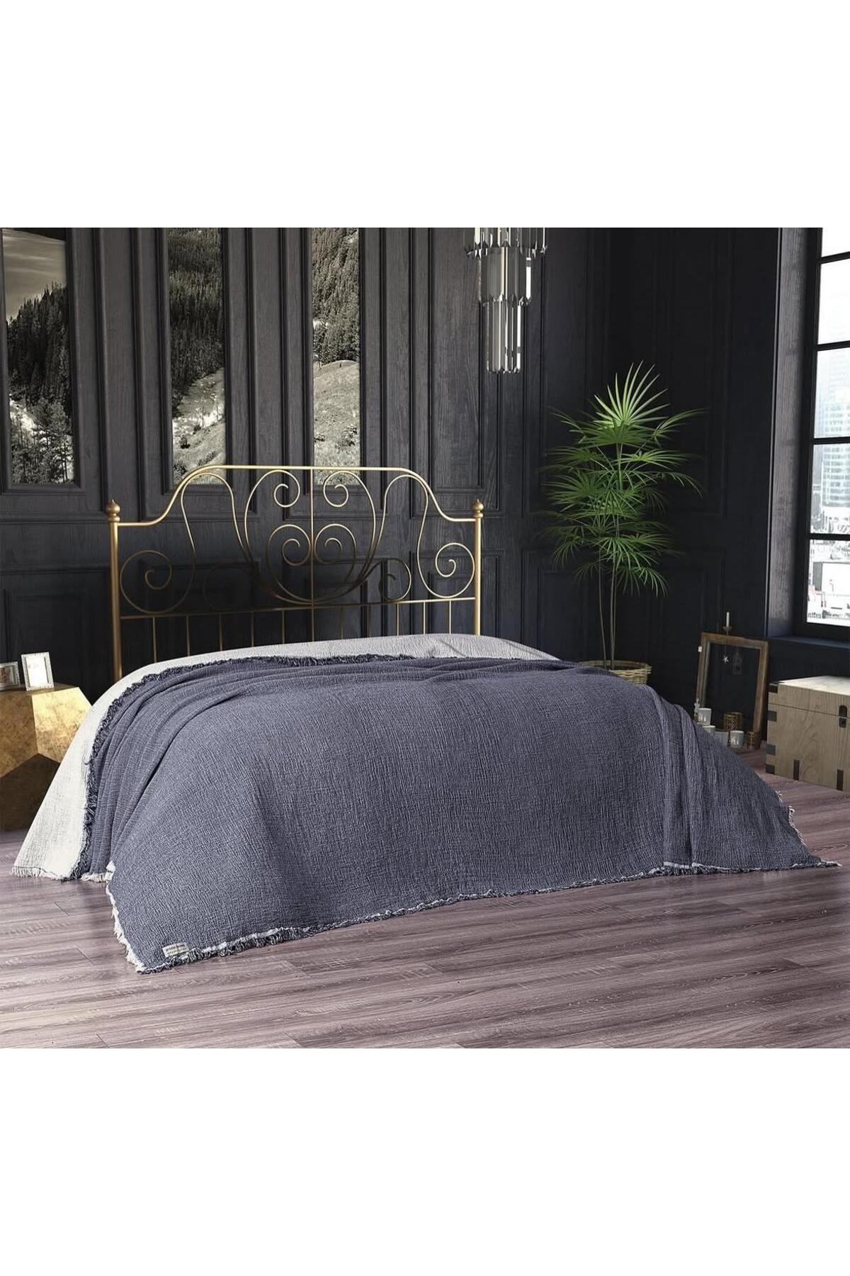 d'niss home touch of nature in your home Müslin Yatak Örtüsü 4 Kat Tek Parça