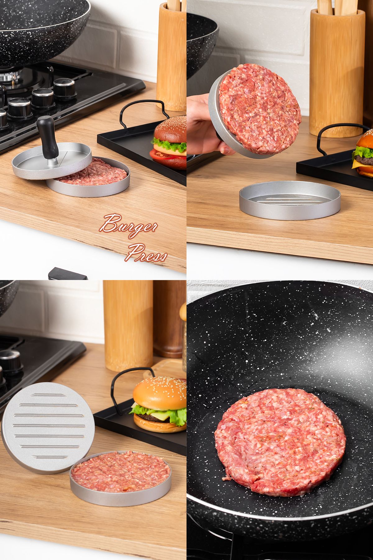 Porsima Hamburger ve Köfte Kalıbı Köfte Presi Şekillendirici Burger Press Pratik Köfte Yapma Aparatı
