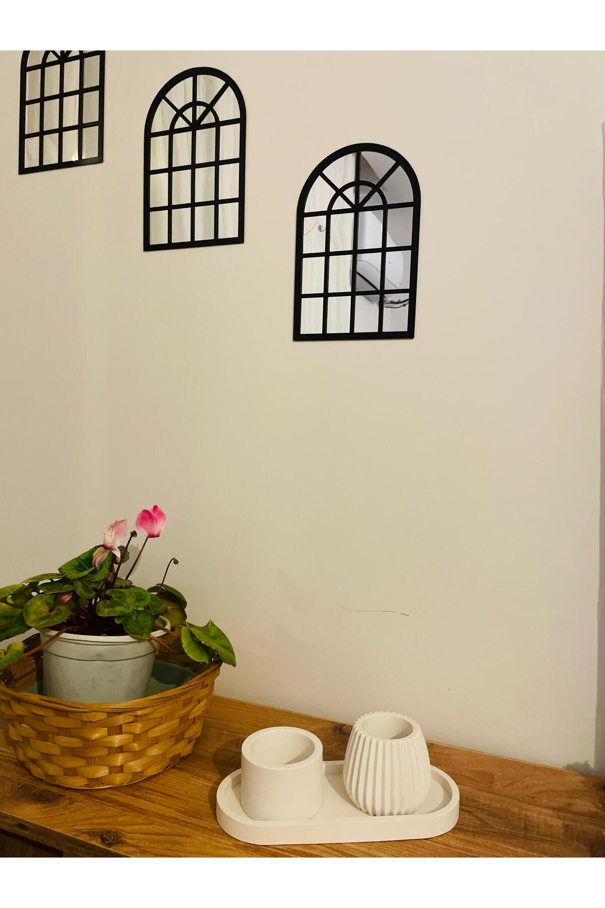 terra atölye Modern Beyaz Seramik Saksı Seti – Minimalist ve Şık Tasarım