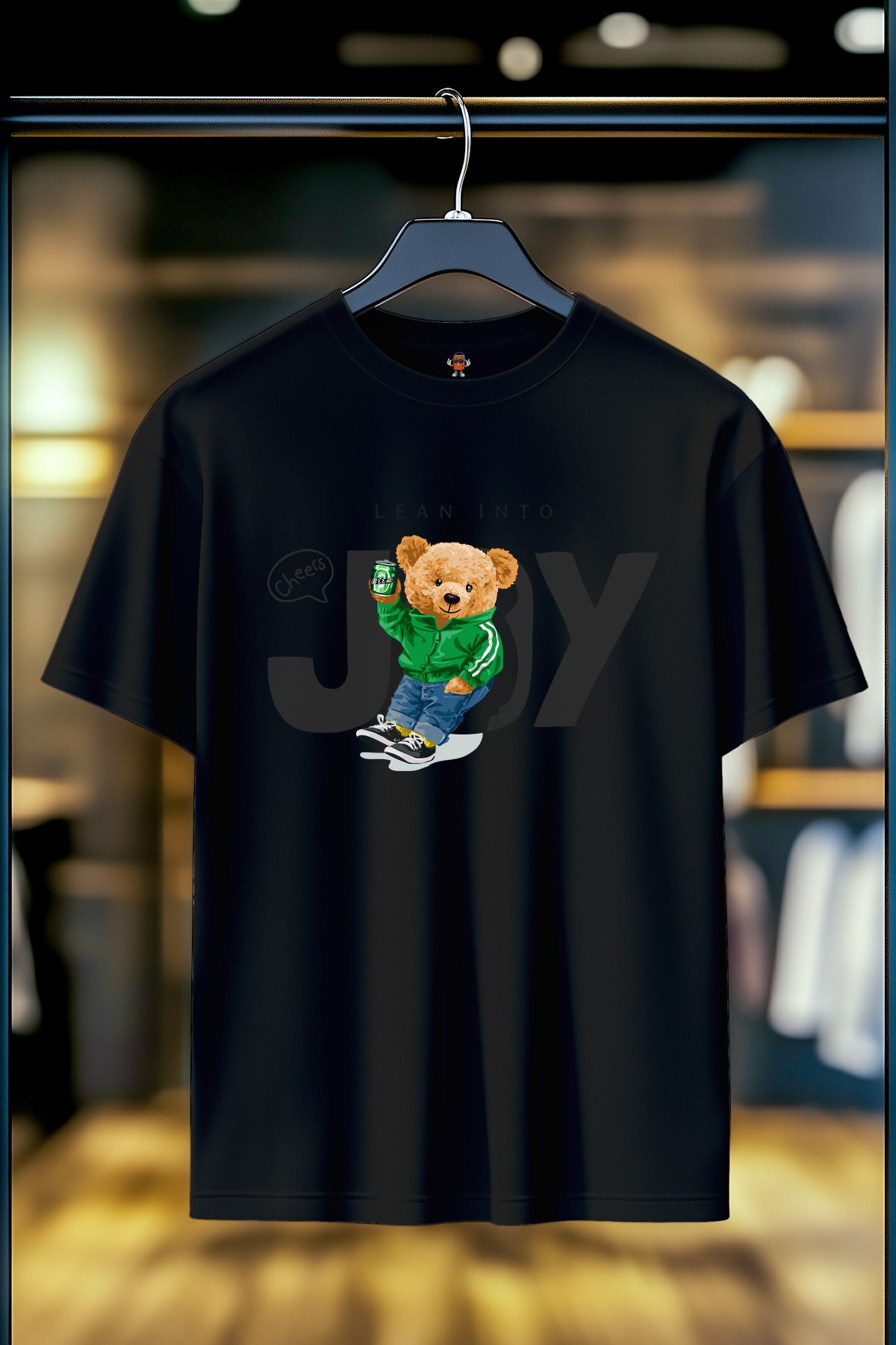 BookOrBook Lean Into Joy %100 Pamuk Premium Kalite Unisex T-Shirt