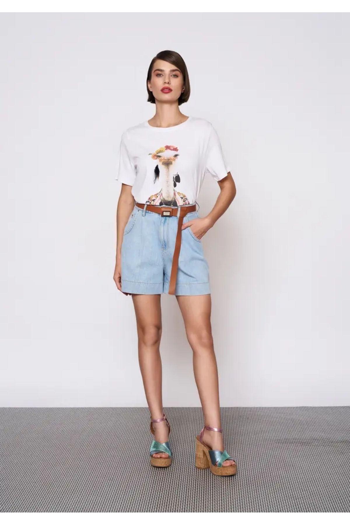 EUROFASHION Mavi Kot Şort