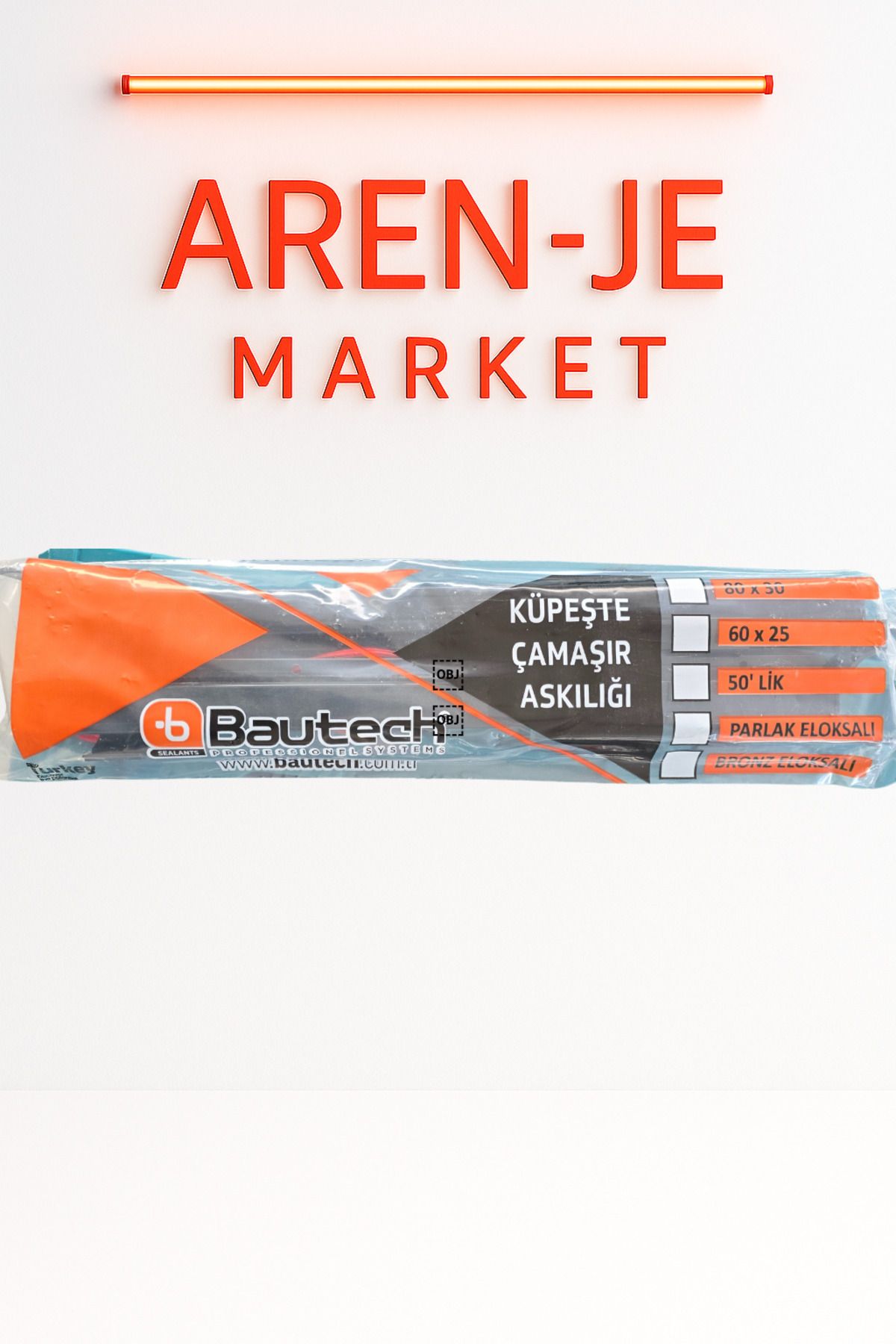 aren je Aren-Je Küpeşte Tipi Çamaşır Askılığı – 50'lik, Parlak Eloksallı