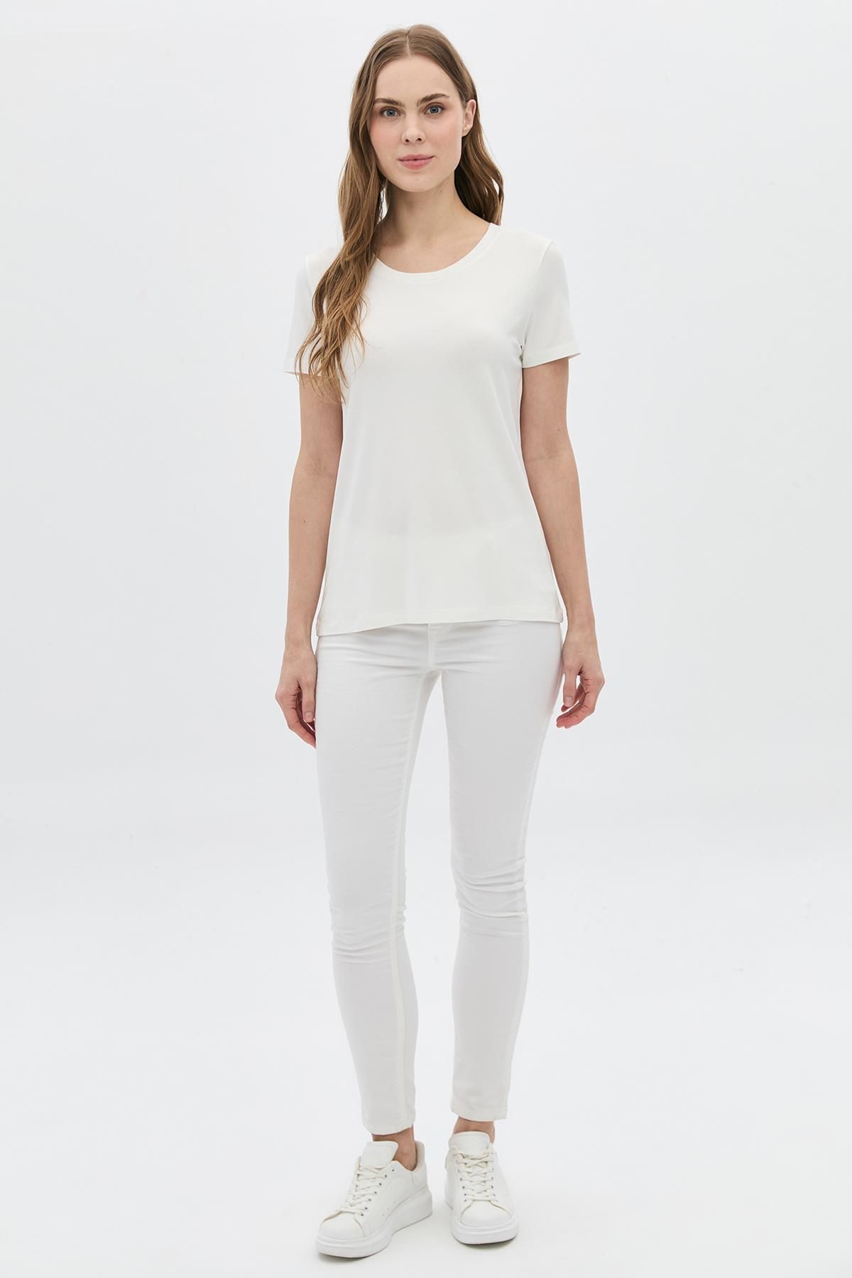DAIDO Basic Viskon Sıfır Yaka T-Shirt