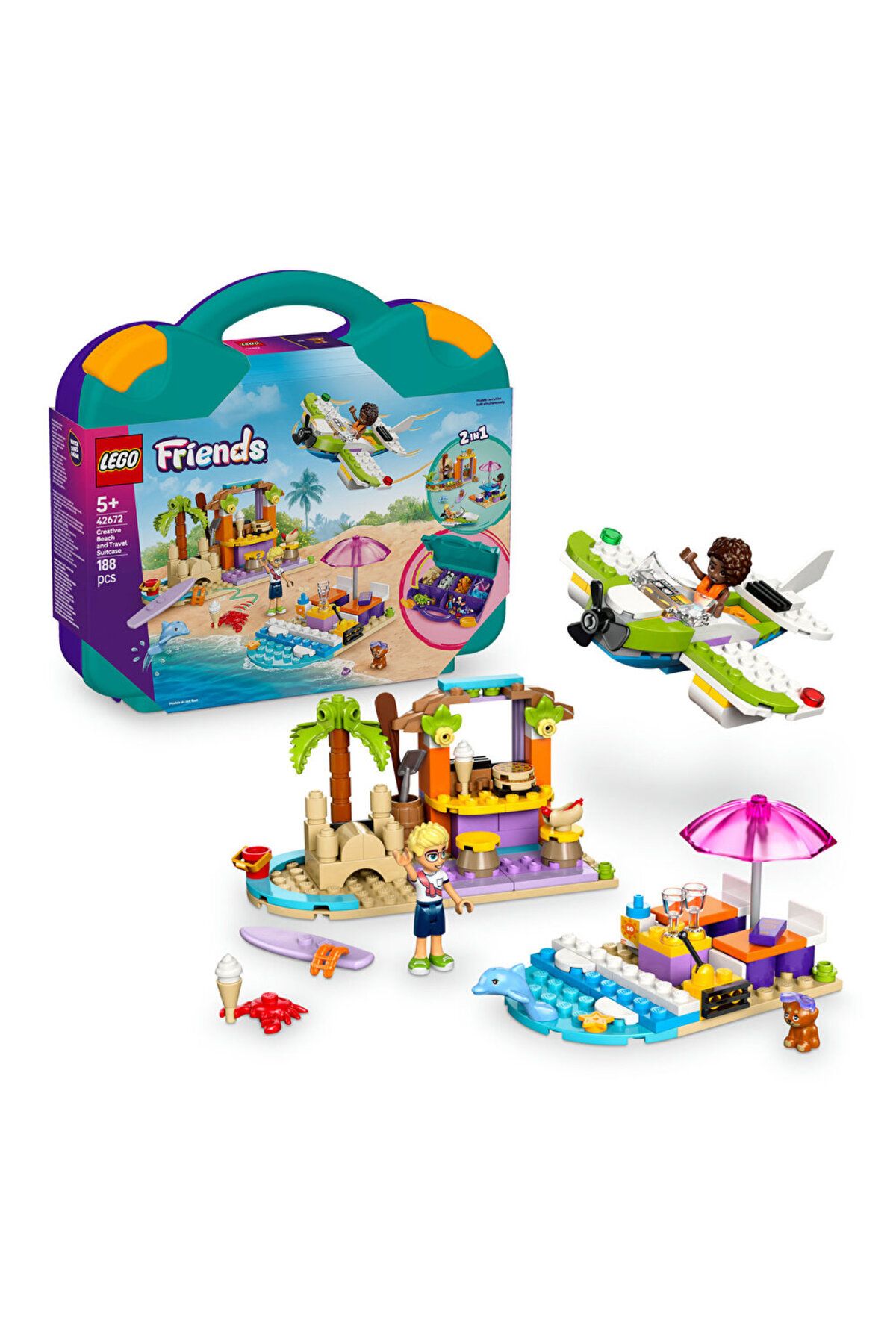MATMEL ® Friends Yaratıcı Plaj ve Seyahat Bavulu İnşa Edilebilen Oyuncak Seti 42672
