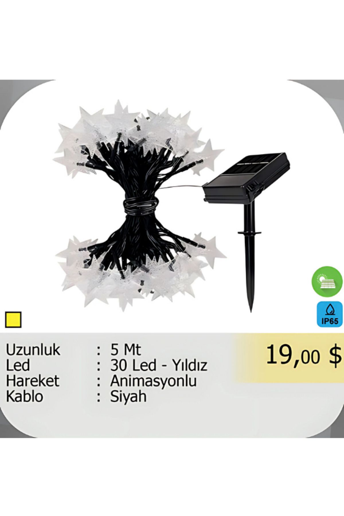 ELKHOUSE ElektrikHouse LED Peri Işığı 30 Led - Yıldız Animasyonlu - 5 Metre