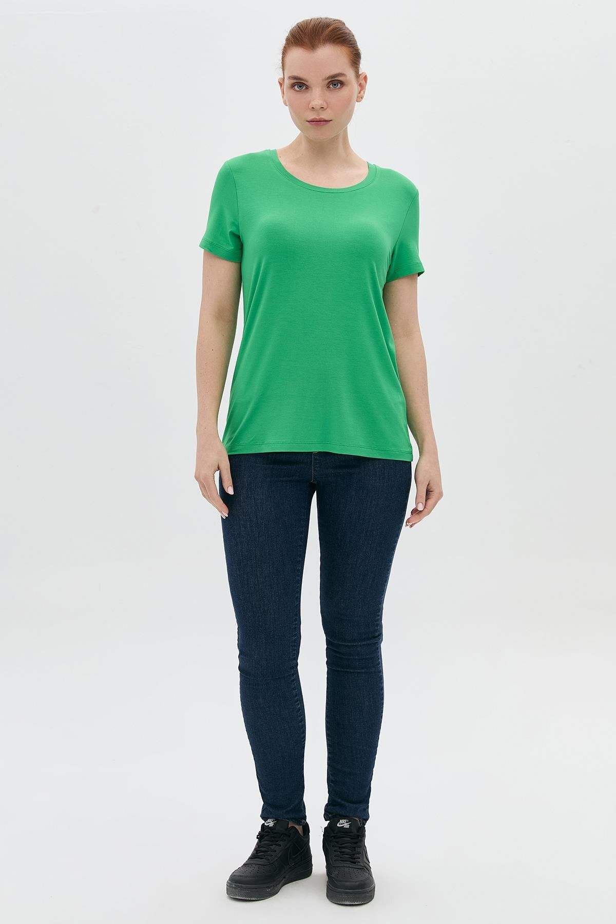 DAIDO Basic Viskon Sıfır Yaka T-Shirt
