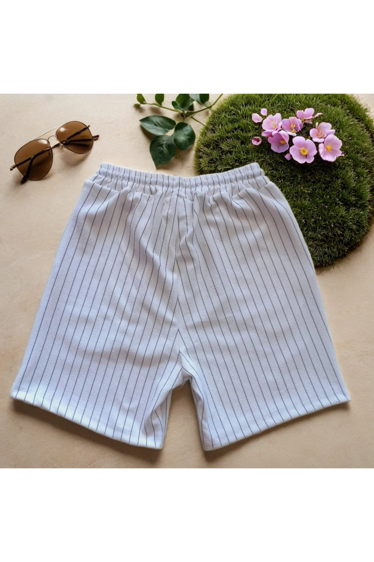 Fifty Color-Alaçatı Style, ZR модел, креп плат, ивици, шорти 2