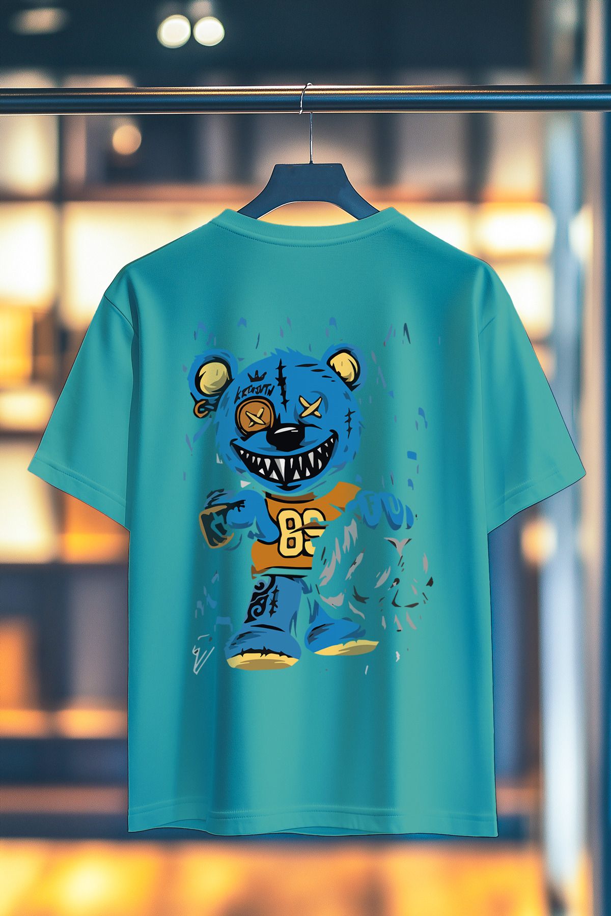 BookOrBook Cheerful Clown %100 Pamuk Premium Kalite Sırt Baskılı T-Shirt