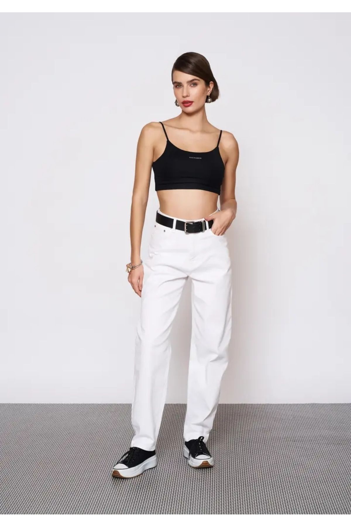 EUROFASHION Beyaz Lena Denim Pantolon