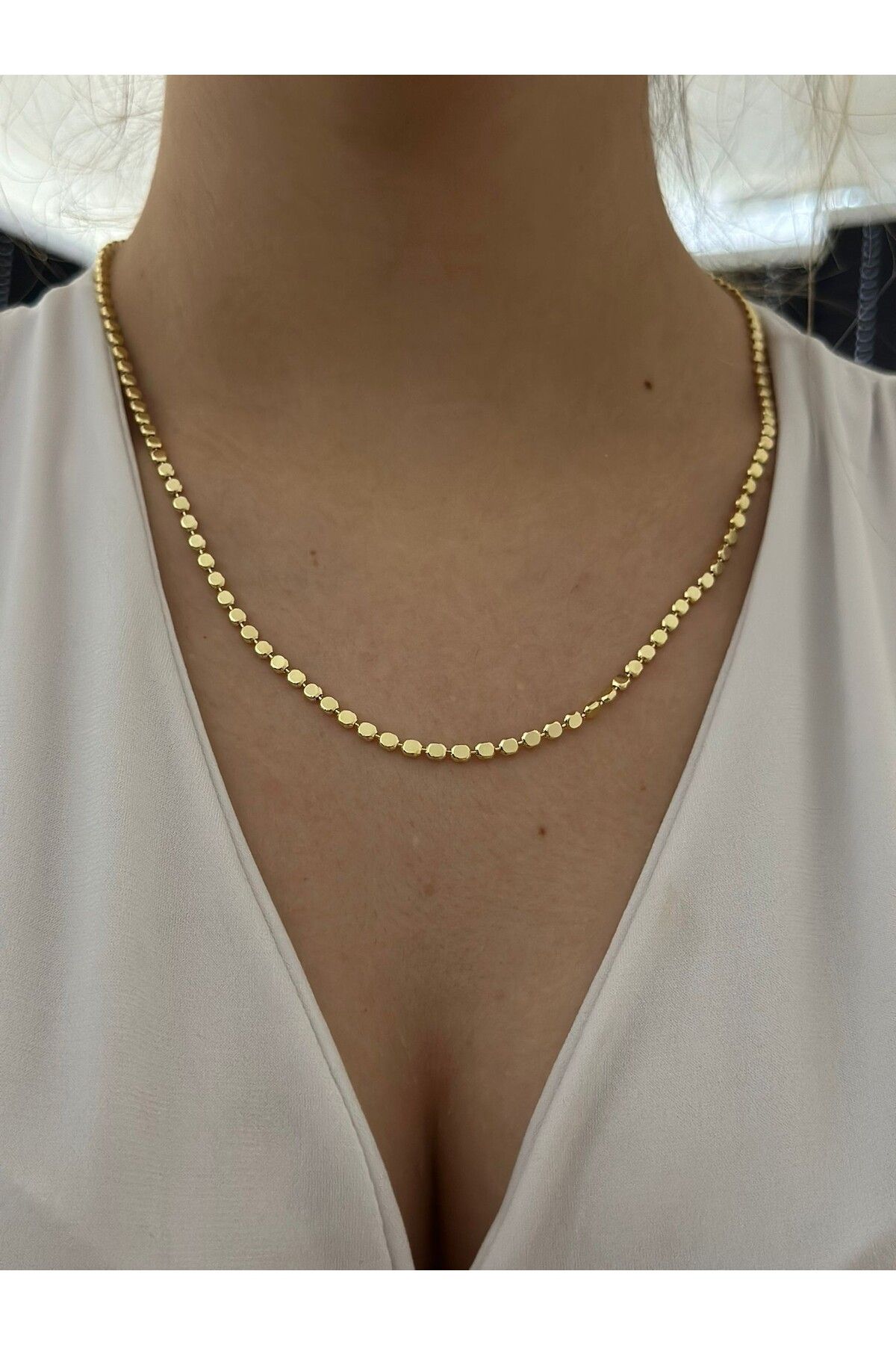 MyladyAccessoriess Ezme Plaka Detay Çelik Kolye