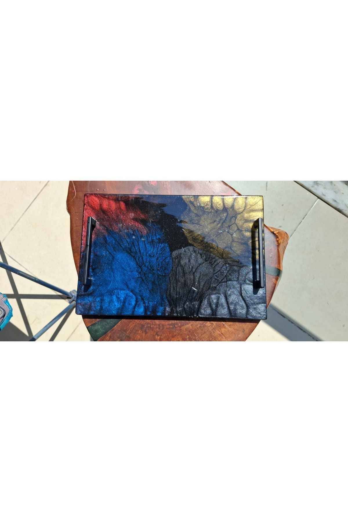 Eduart Design Retro tarz epoksi tepsi 20x30 ebatlarında
