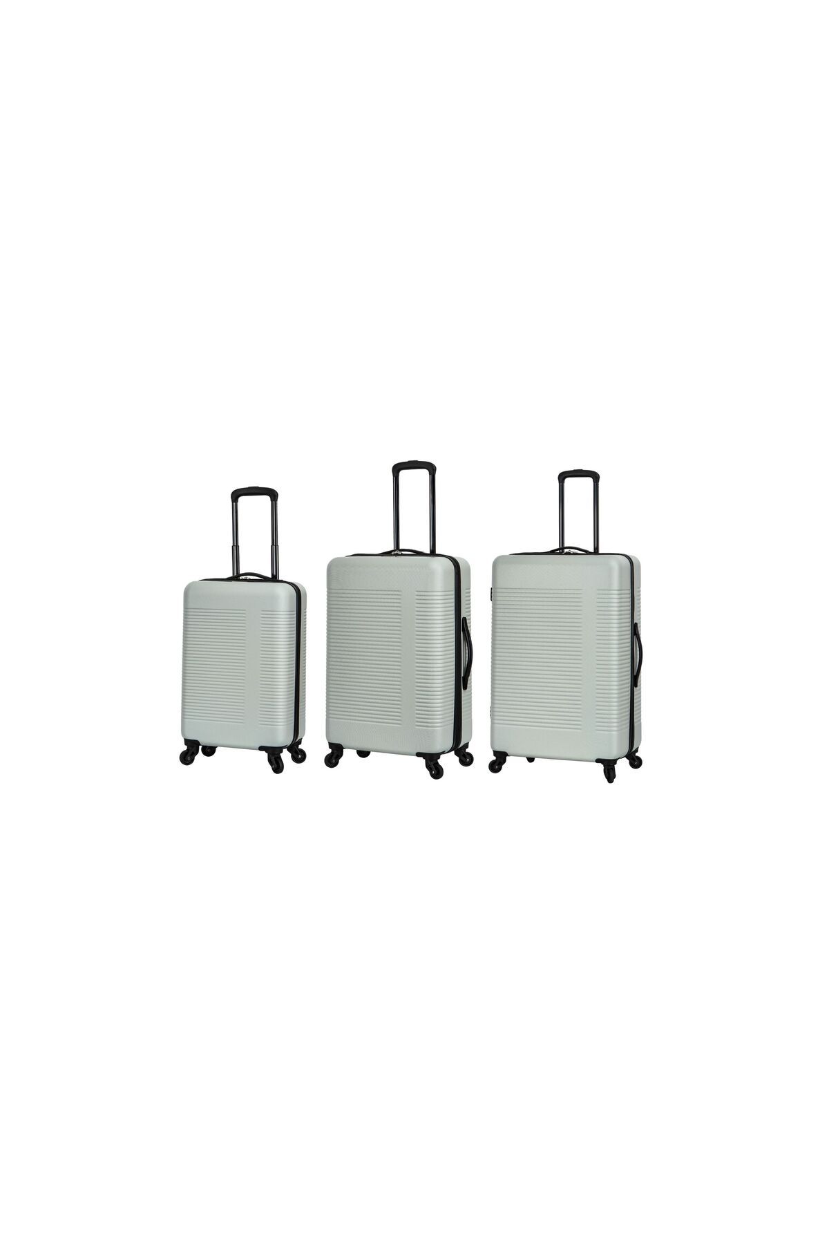 PROTOCOL-trolley set, 1 cabin and 2 hold luggage, ABS, 4 360° wheels, silver 1