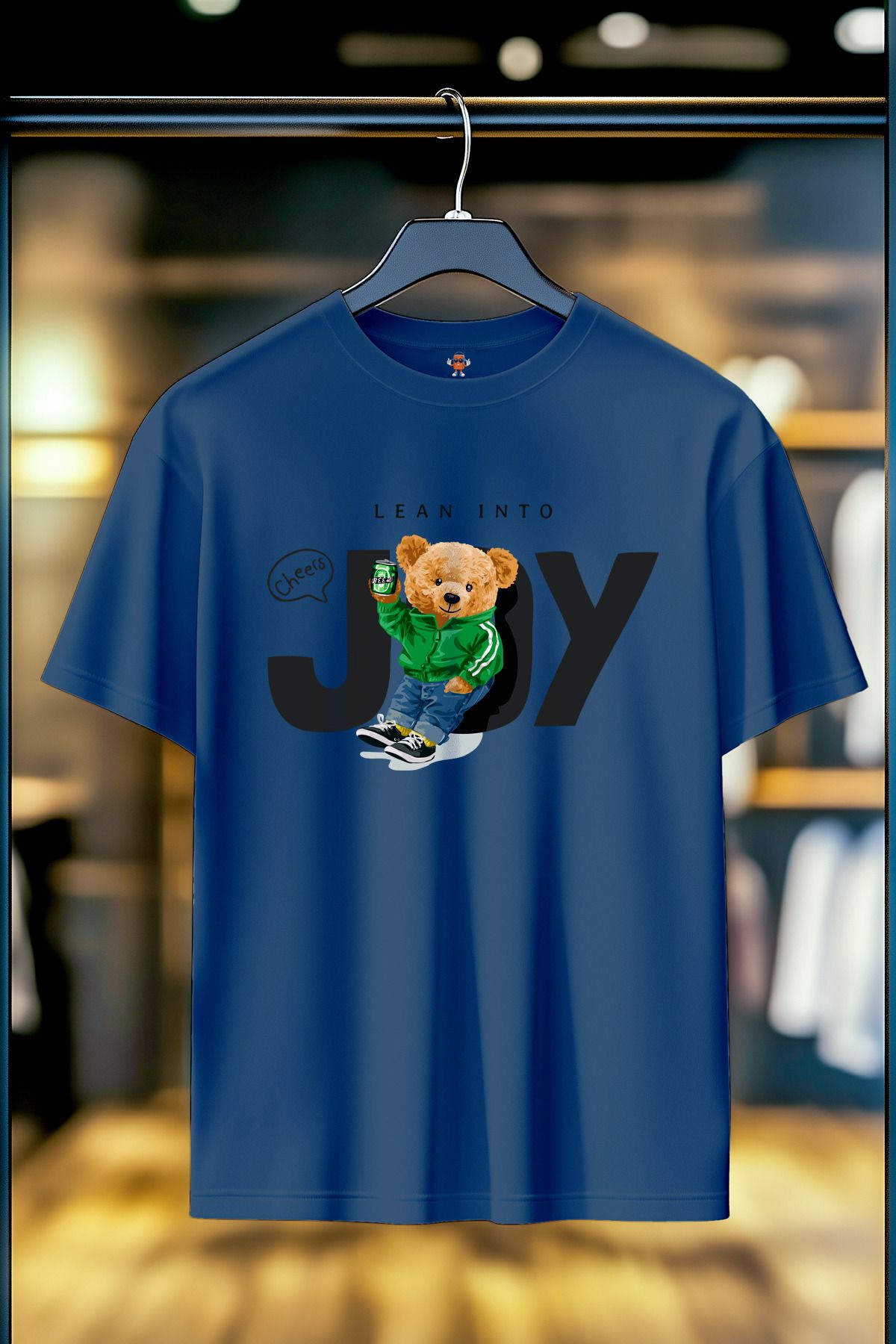 BookOrBook Lean Into Joy %100 Pamuk Premium Kalite Unisex T-Shirt