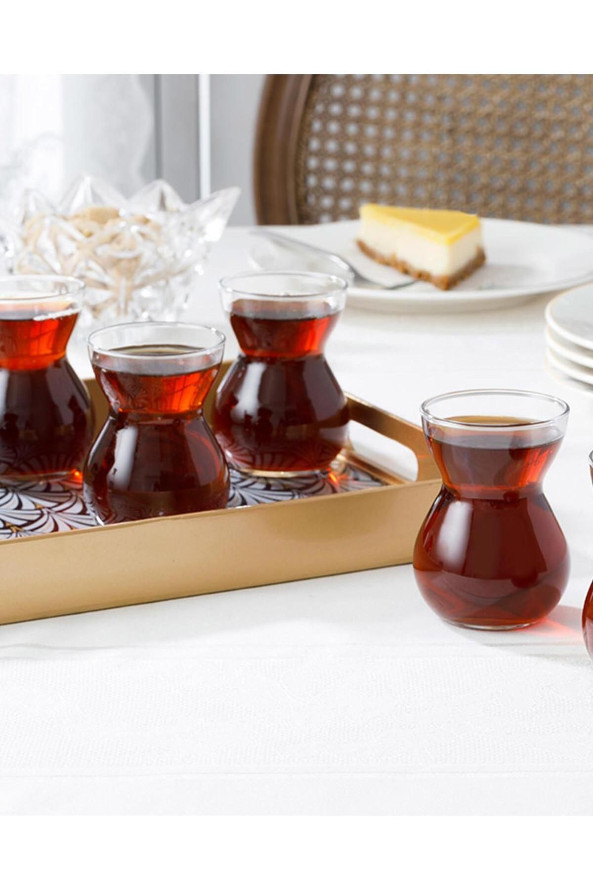HitDukkan Etnik Cam 6'lı Çay Bardağı 140 ml