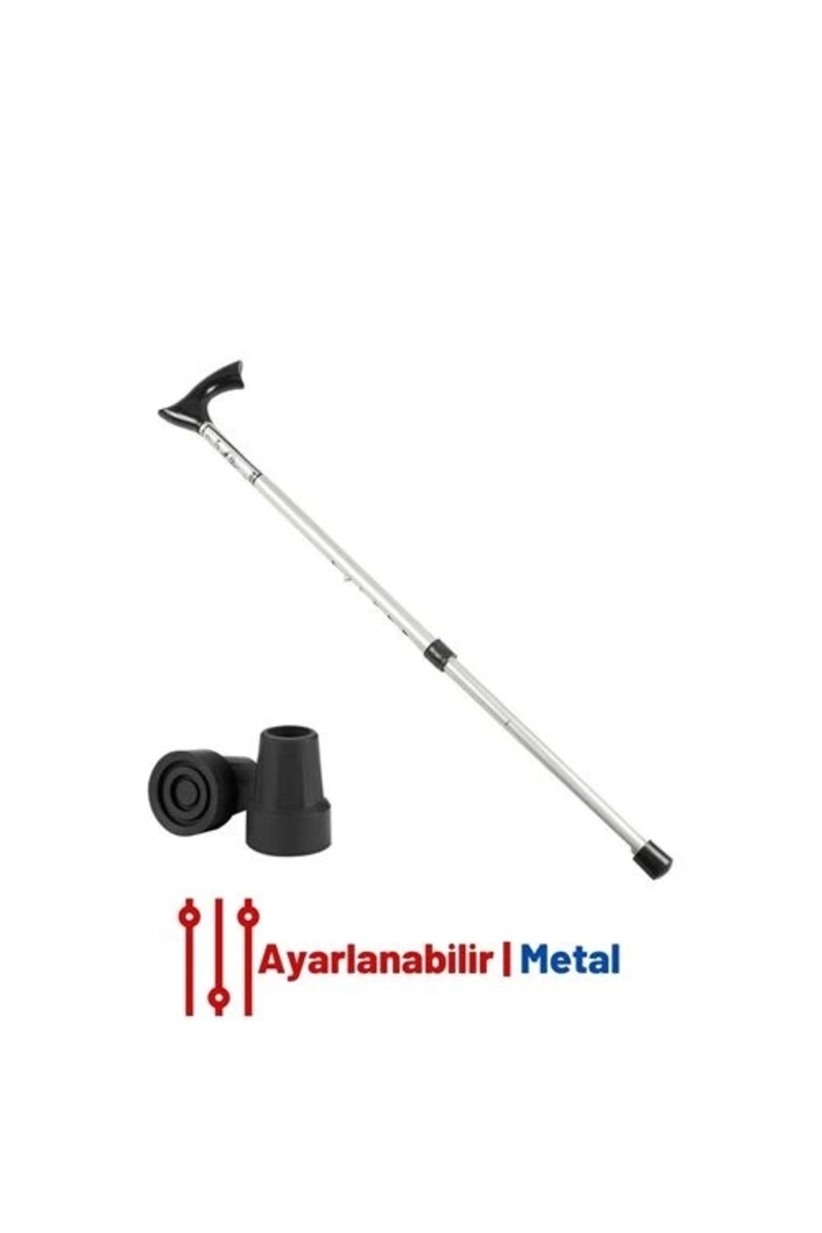 İnnMerry ModaCar Pongnas Gri Yükseklik Ayarlanabilir Metal Baston