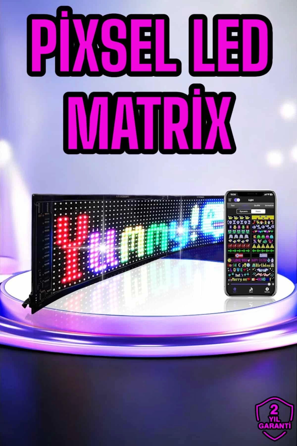 Heez Piksel Led Matrix RGB Işıklı Led Yazılı Bluetooth Bağlantılı 16X64