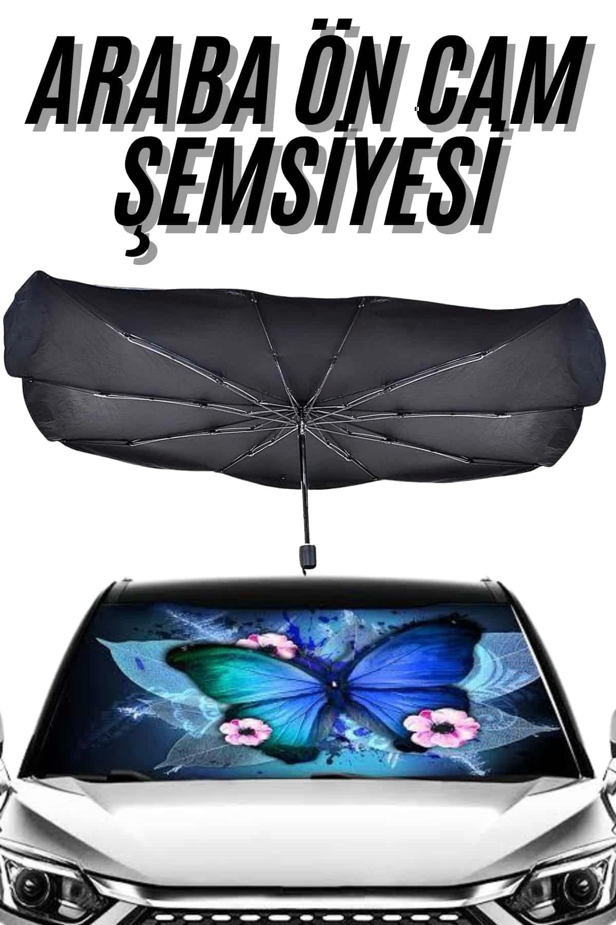 feifei Güneş Önleyici Katlanabilir Oto Araba Güneşlik Şemsiye Tip Ön Cam