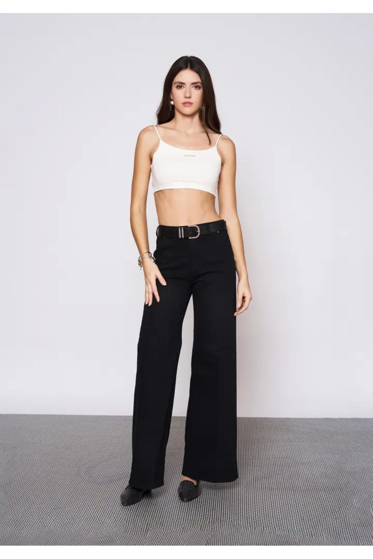 EUROFASHION Siyah Lisa Denim Pantolon