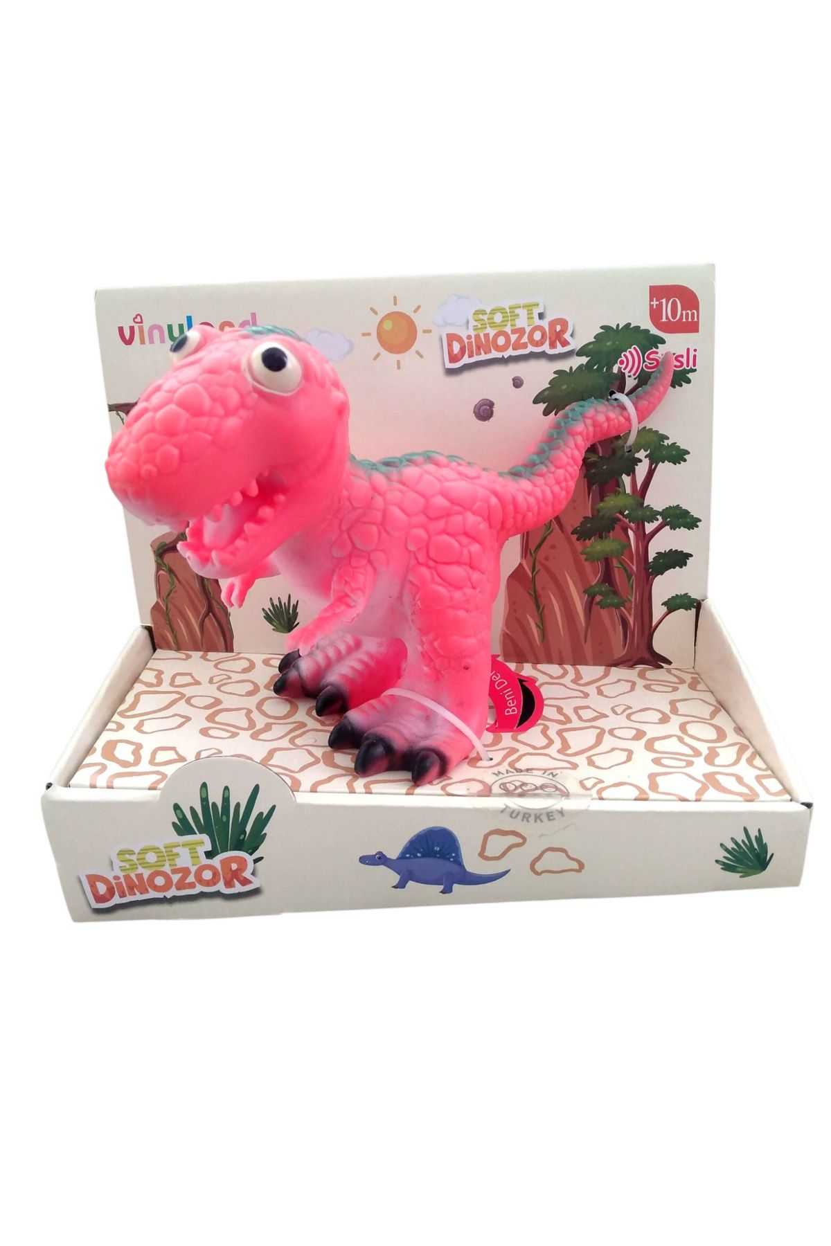 Toys turuncu renk yumuşak plastik sesli dinozor