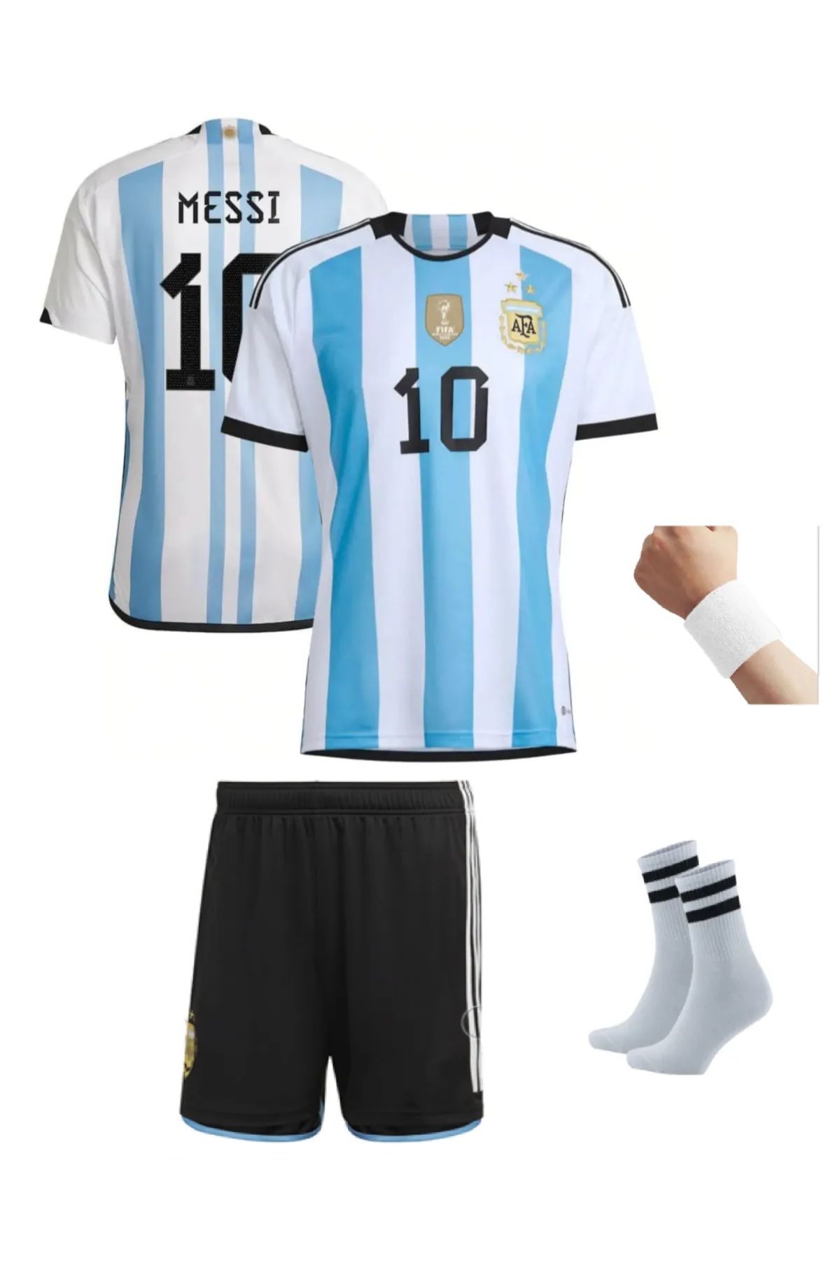 FERSA SPOR 2022 Arjantin Messi Futbol Çocuk Forması 4'Lü Set