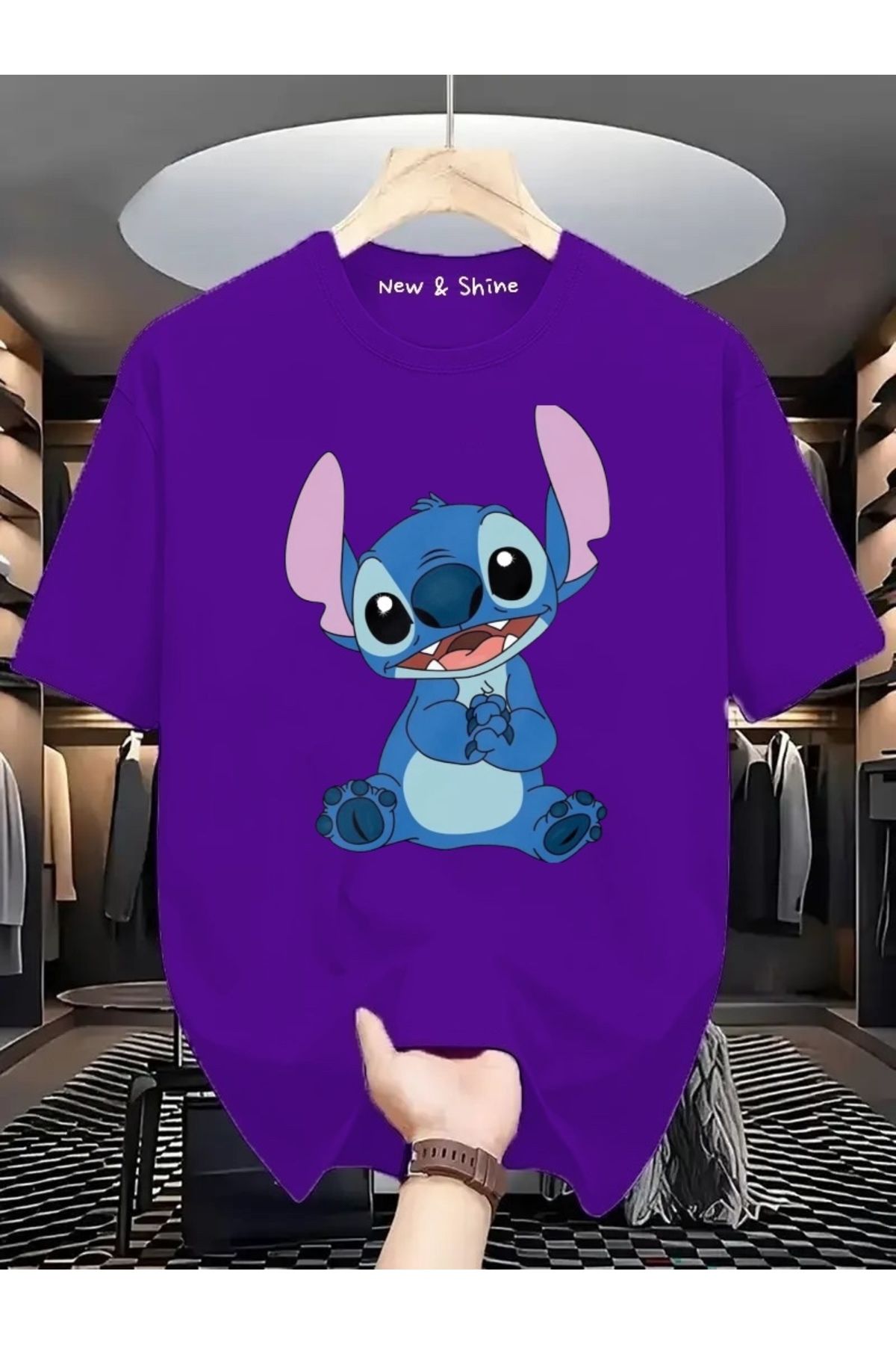 New Shine Stitch Baskılı Oversize T-Shirt