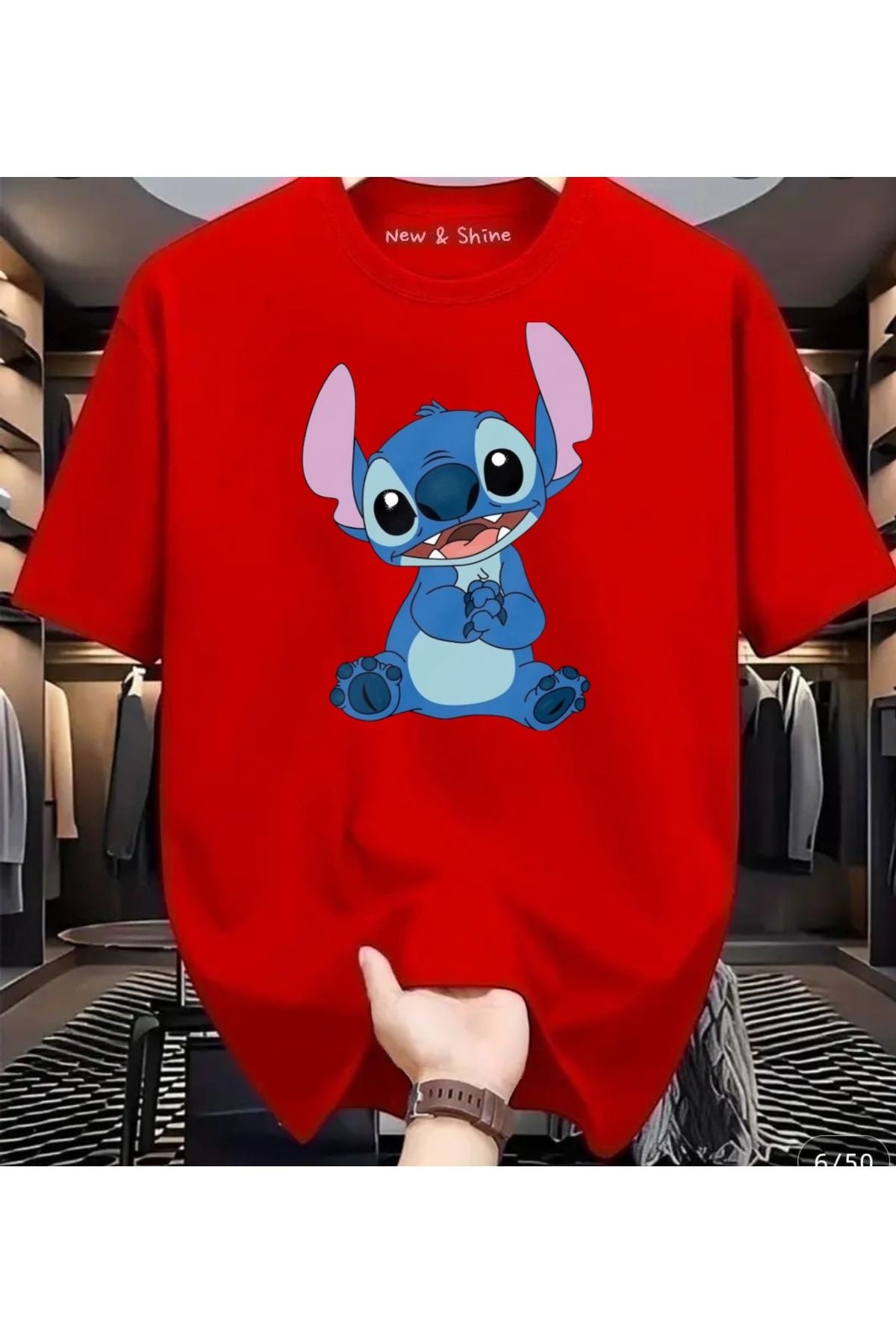 New Shine Stitch Baskılı Oversize T-Shirt