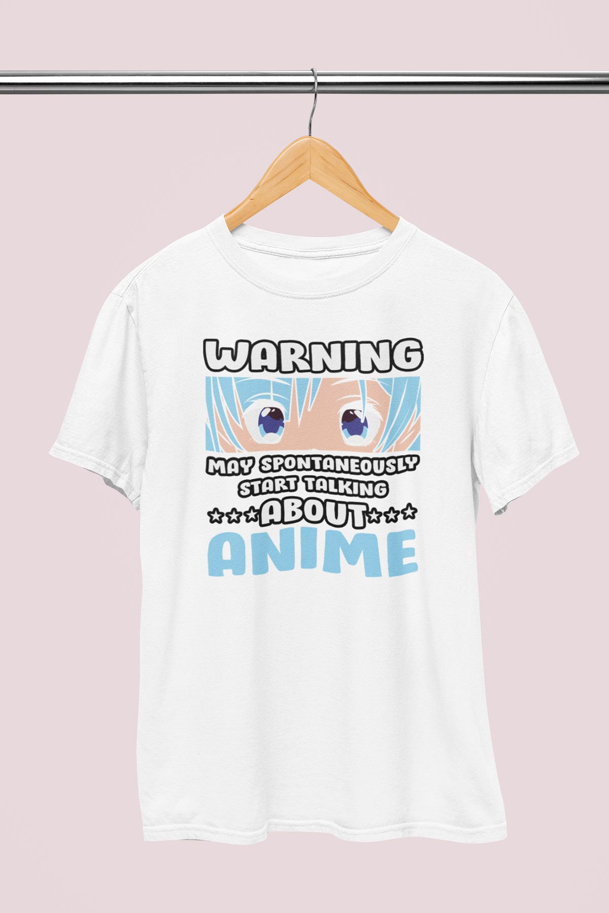 giftkonsept Warning May Spontaneously Start Talking Anime Hediyelik %100 Pamuklu Regular Beyaz Tişört
