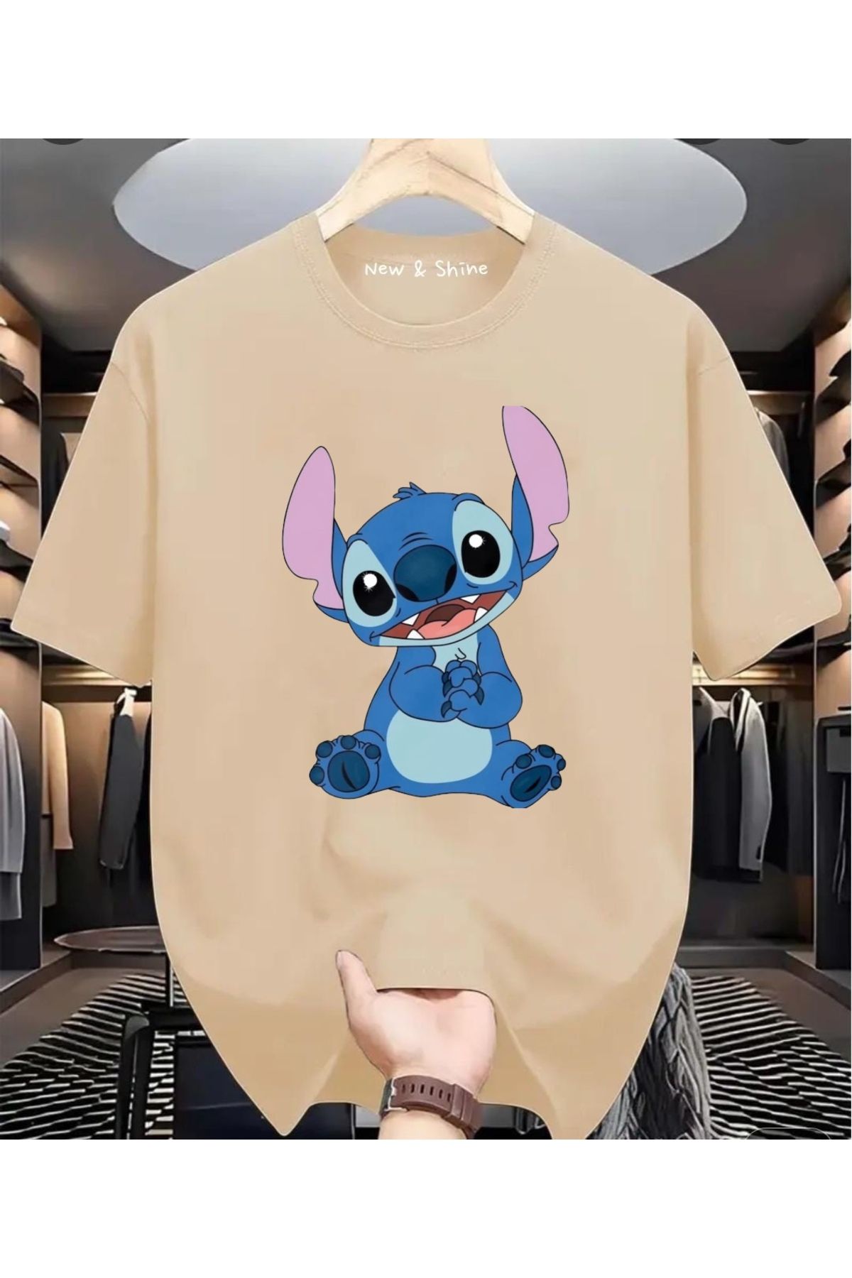 New Shine Stitch Baskılı Oversize T-Shirt