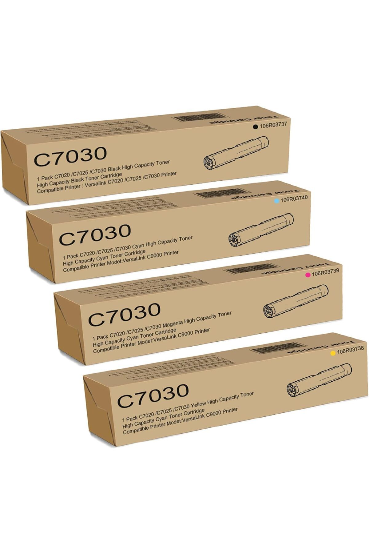 Xerox MUADİL VersaLink C7020 C7025 C7030 C7035 Printer-Toner (Black Magenta Cyan Yellow)