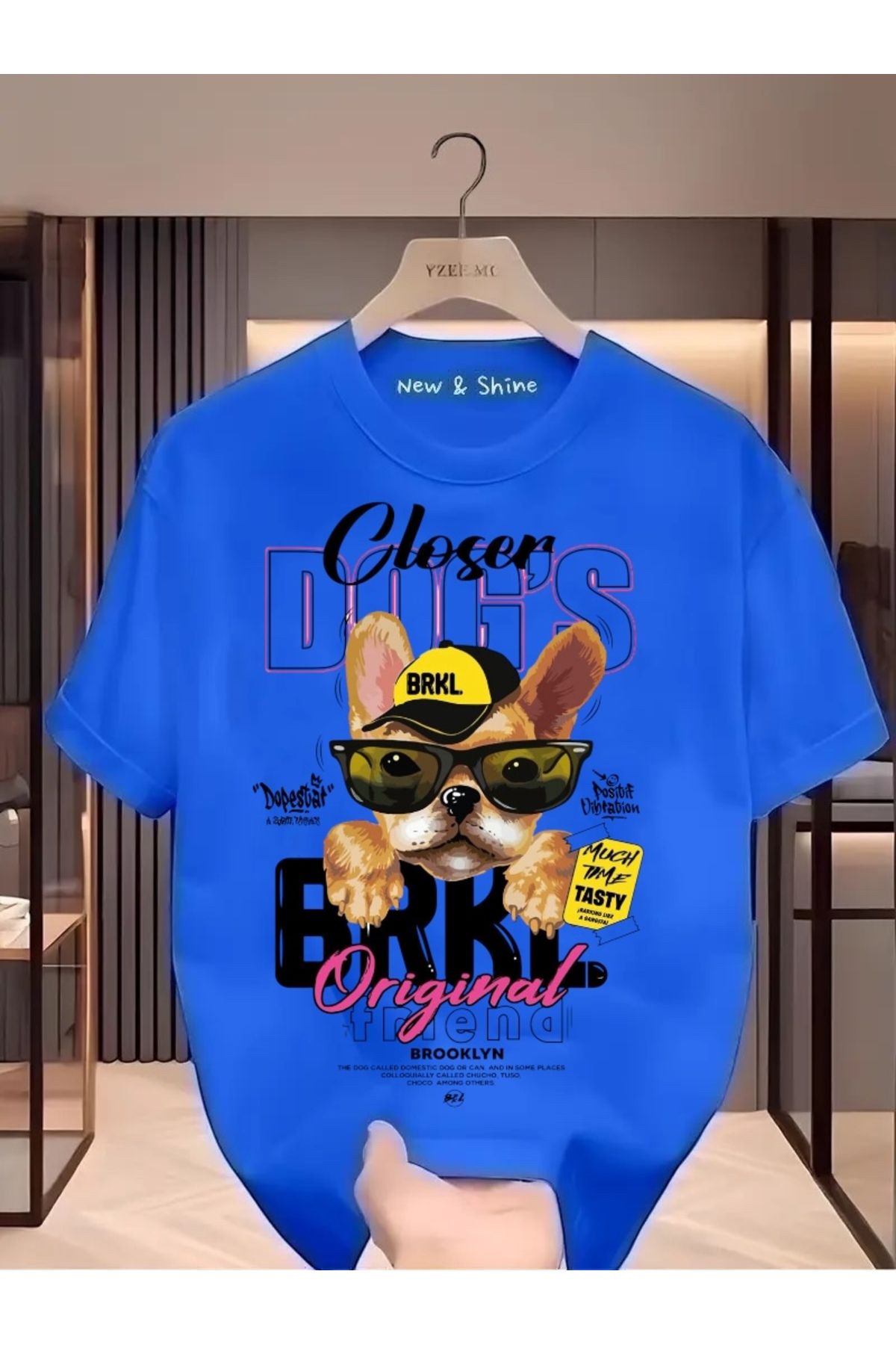 New Shine Köpek Baskılı Oversize T-Shirt