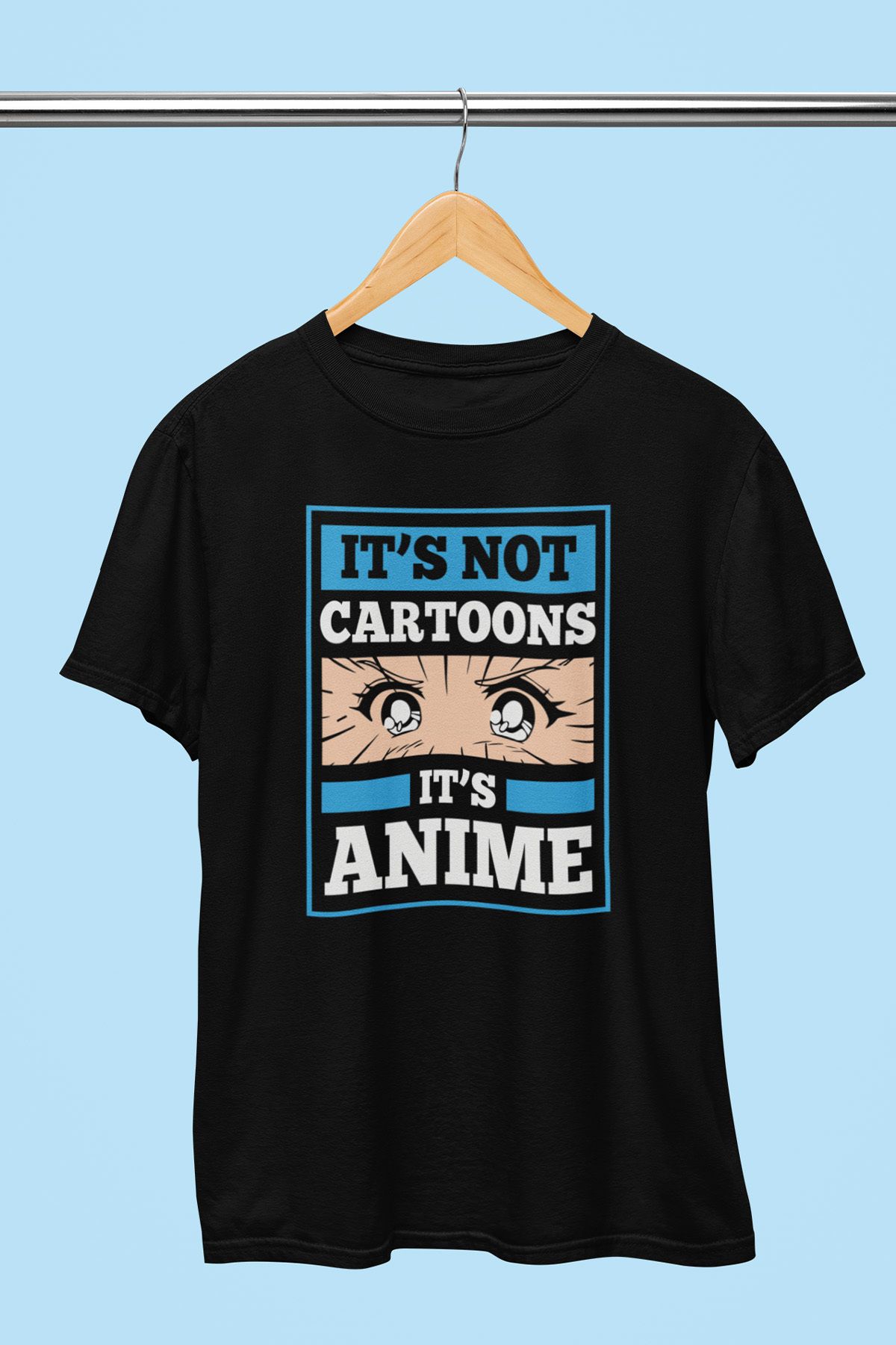 giftkonsept Its Not Cartoon Its Anime Hediyelik %100 Pamuklu Regular Siyah Tişört