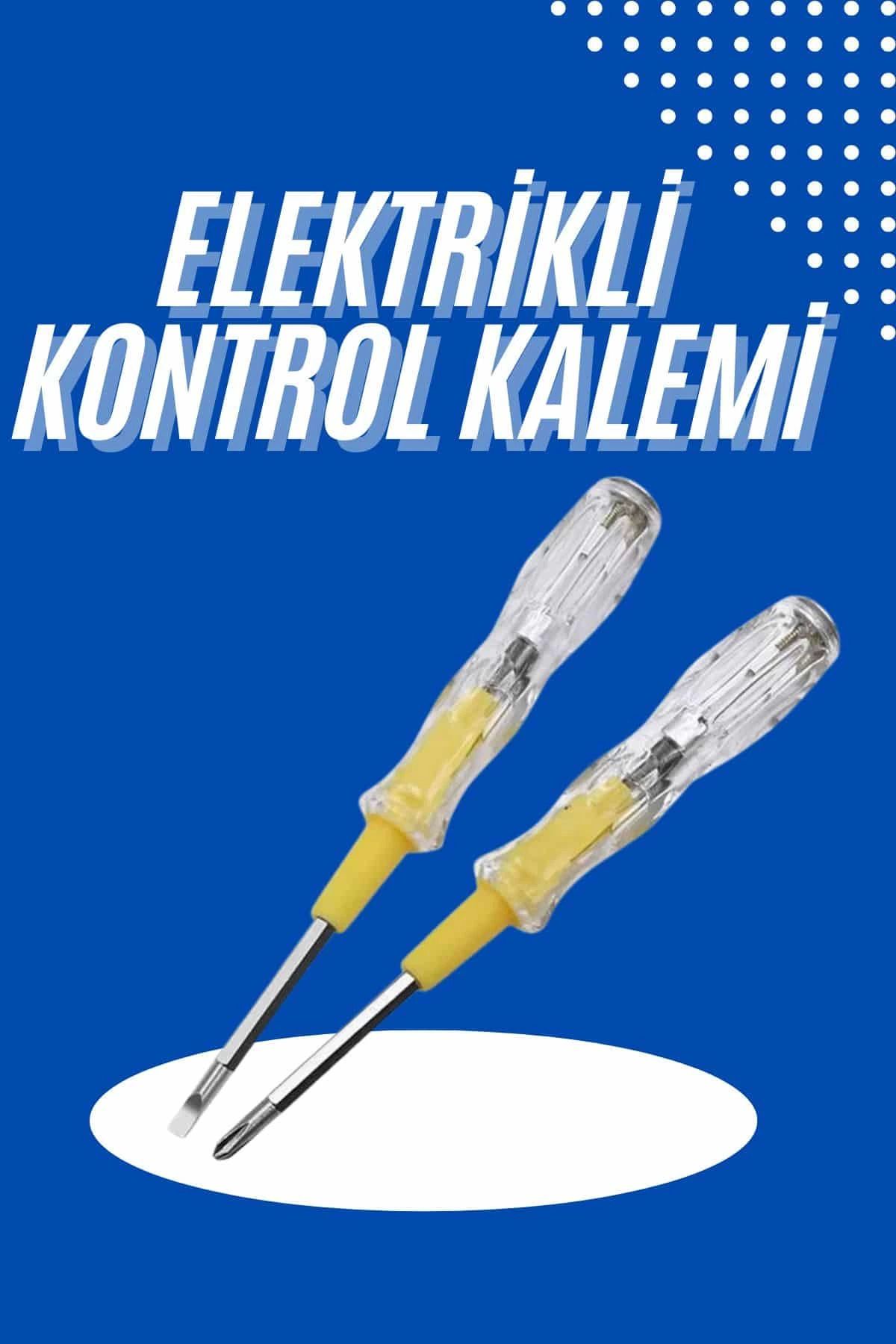 yusuftex Çift Uçlu Kontrol Kalemi Elektrik Test Kalemi Şeffaf
