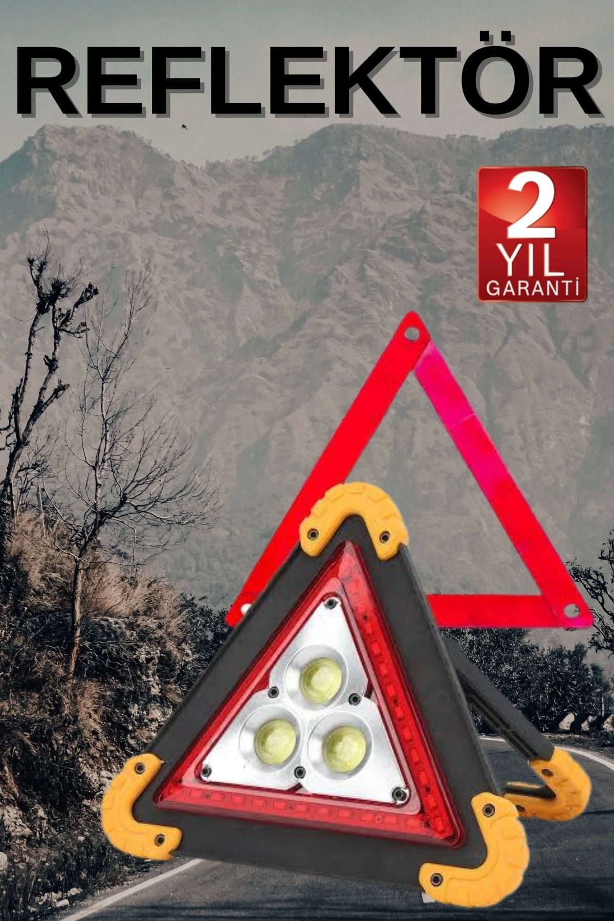 feifei Solar Şarjlı Çok Fonksiyonlu Reflektör Işıklı Ikaz Lambası Acil Durum Reflektörü Acil Durum Uyarı L