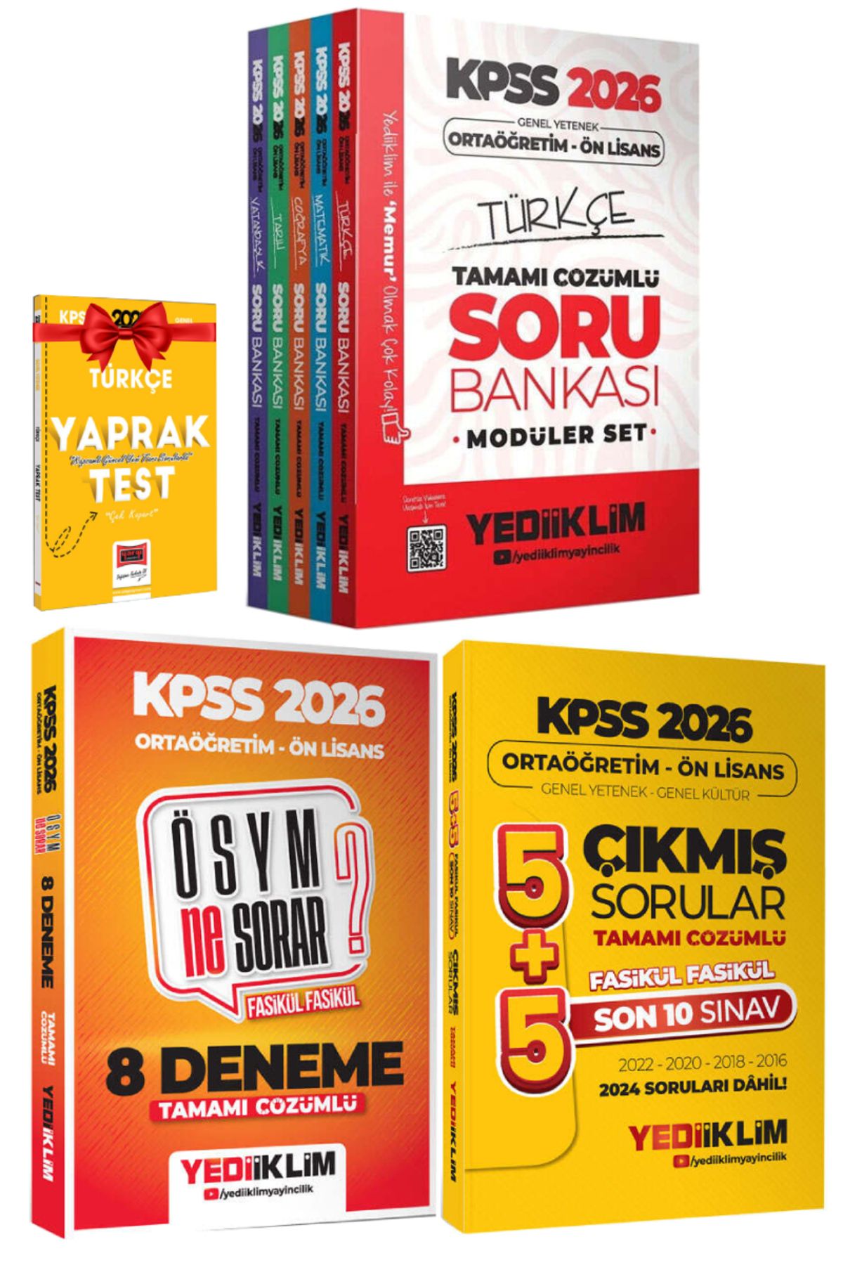 Yediiklim Yayınları 2026 Yediiklim KPSS Ortaöğretim Ön Lisans Konu Anlatım+Ortaöğretim Ön Lisans Deneme+Çıkmış Sorular