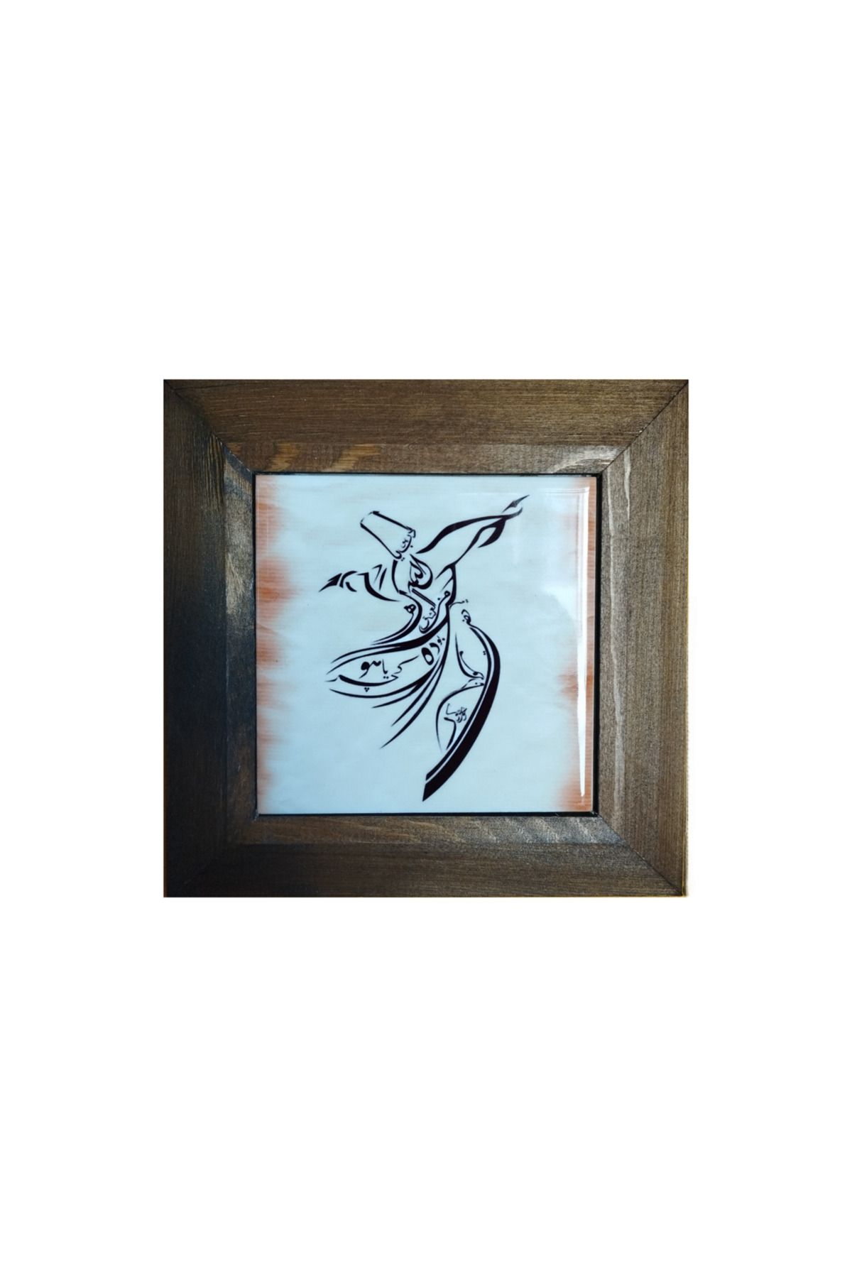 Ats Art Ahşap Çerçeveli Duvar Dekoru 15×15 cm Semazen Hat Motif