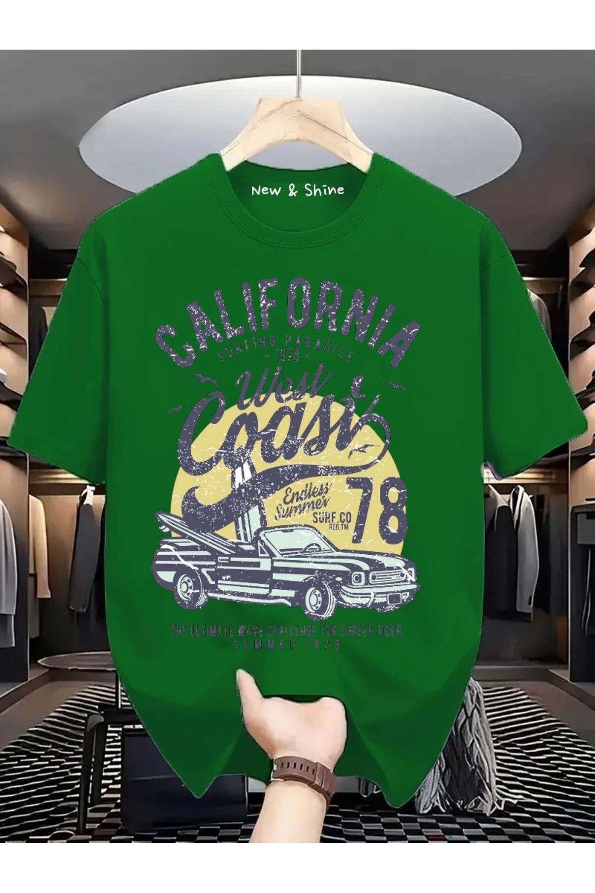 New Shine California Baskılı Oversize T-Shirt