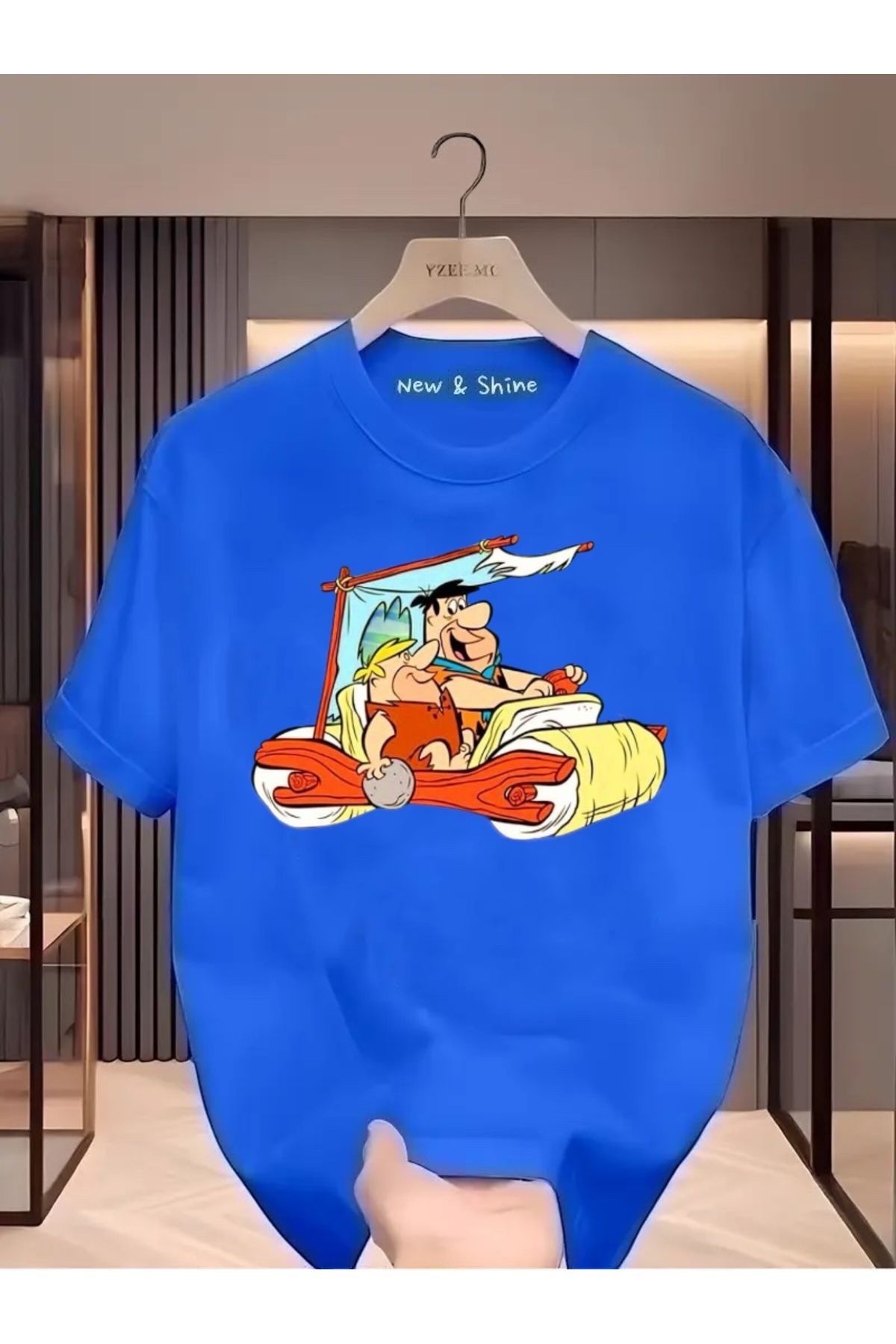 New Shine Çakmaktaş Baskılı Oversize T-Shirt