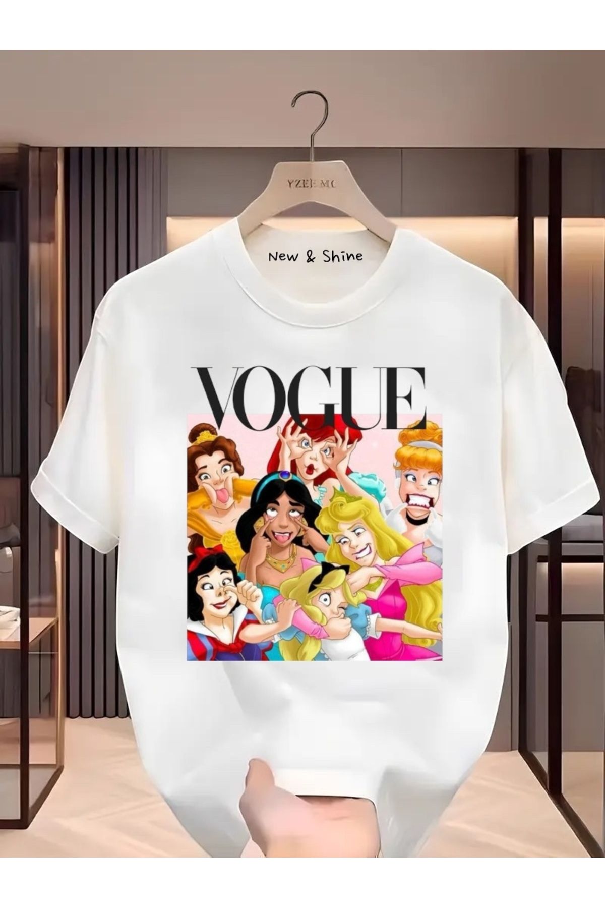 New Shine Prensesler Baskılı Oversize T-Shirt