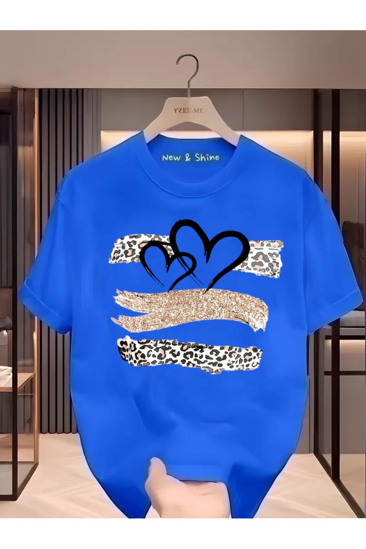 New Shine Kalpler Baskılı Oversize T-Shirt